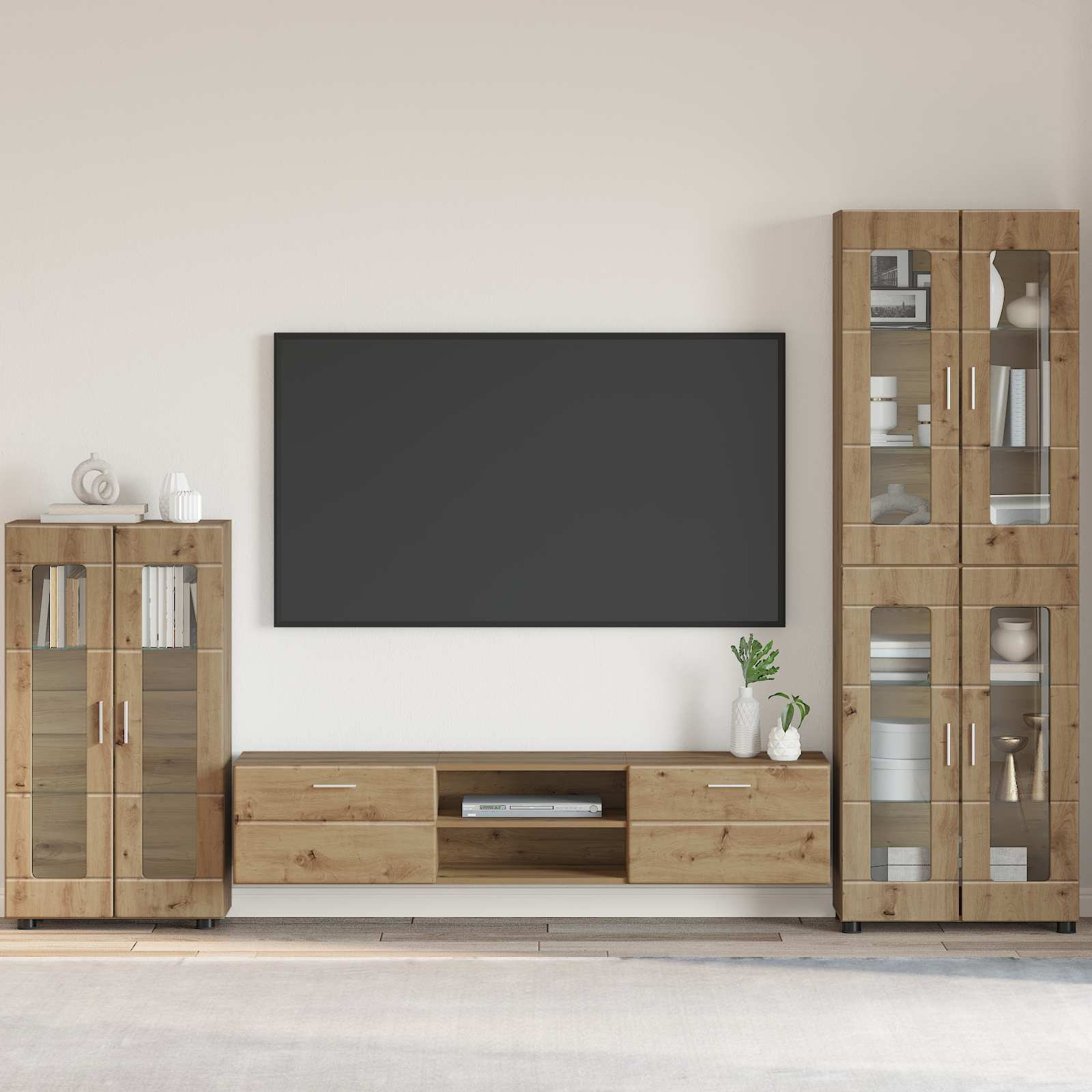 vidaXL Sideboard FLORIN 55,5 x 29 x 100 cm Artisan-Eiche Holzwerkstoff