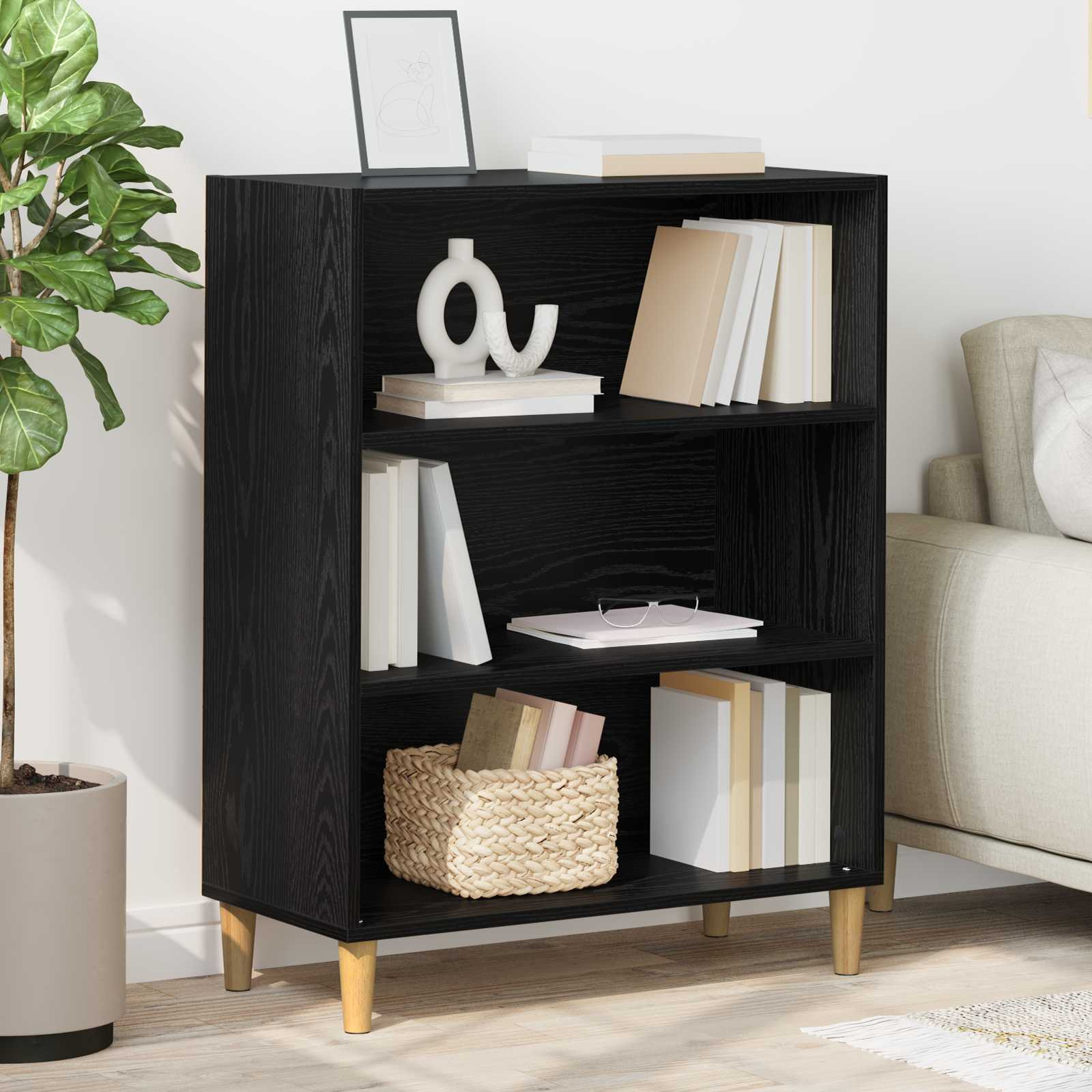 vidaXL Sideboard Schwarz Eichen-Optik 69,5 x 32,5 x 90 cm