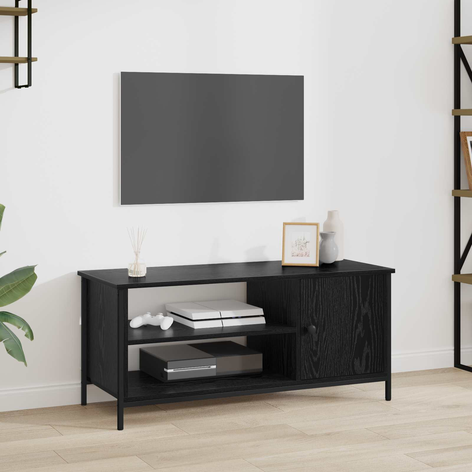 vidaXL TV-Schränk Schwarz Eichen-Optik 100 x 40 x 45 cm Holzwerkstoff