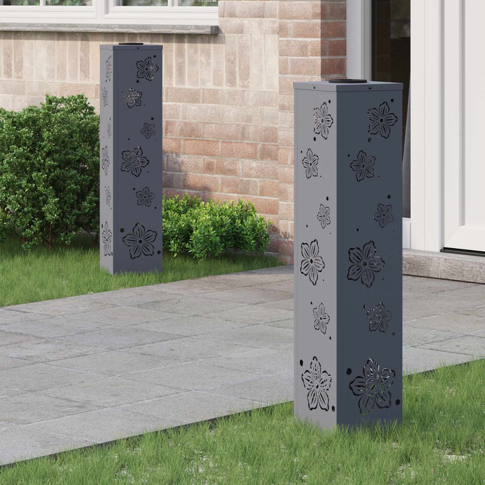 vidaXL Solar LED Weg Licht 2 pcs Warmes Weiß 18 x 18 x 80 cm