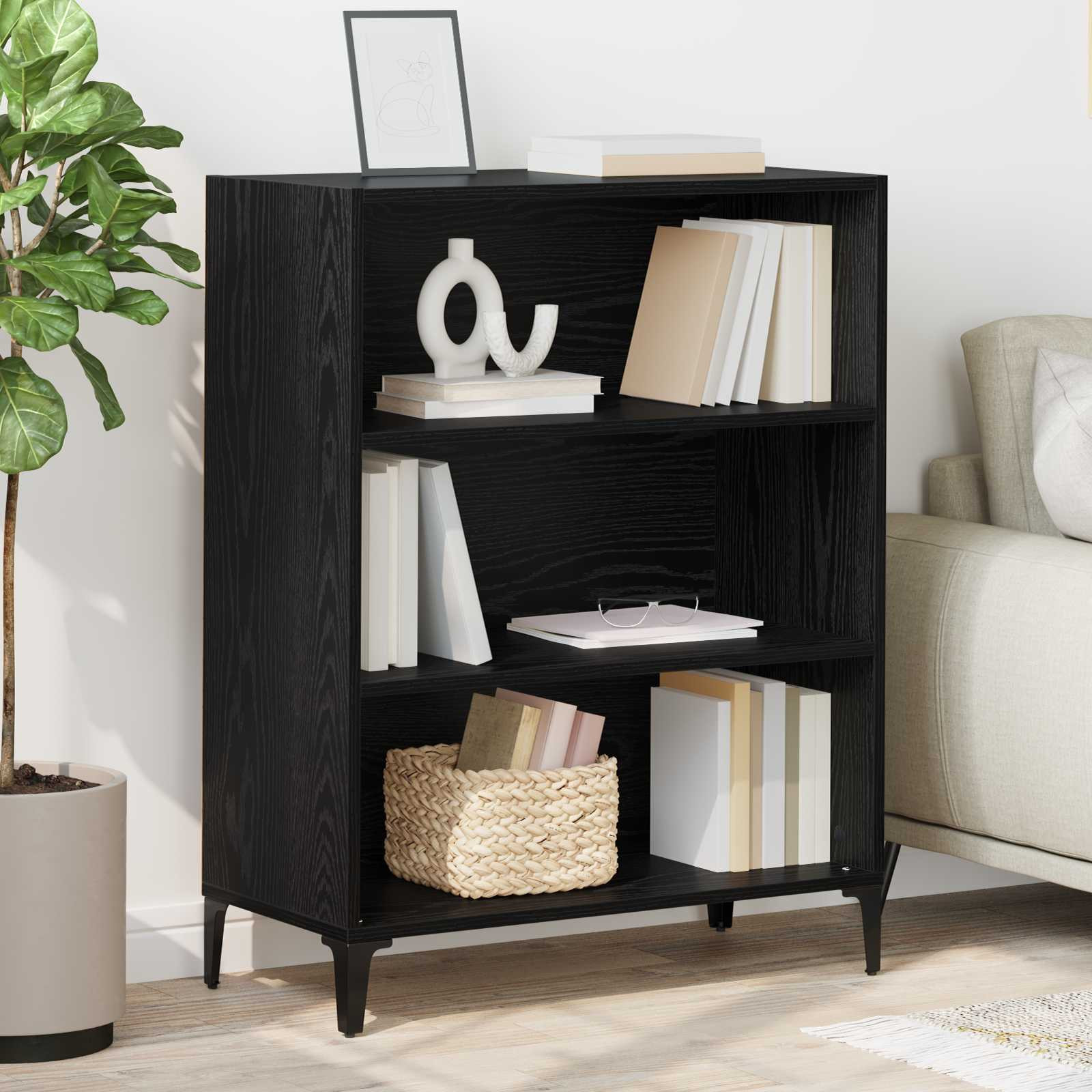 vidaXL Sideboard Schwarz Eichen-Optik 69,5 x 32,5 x 90 cm