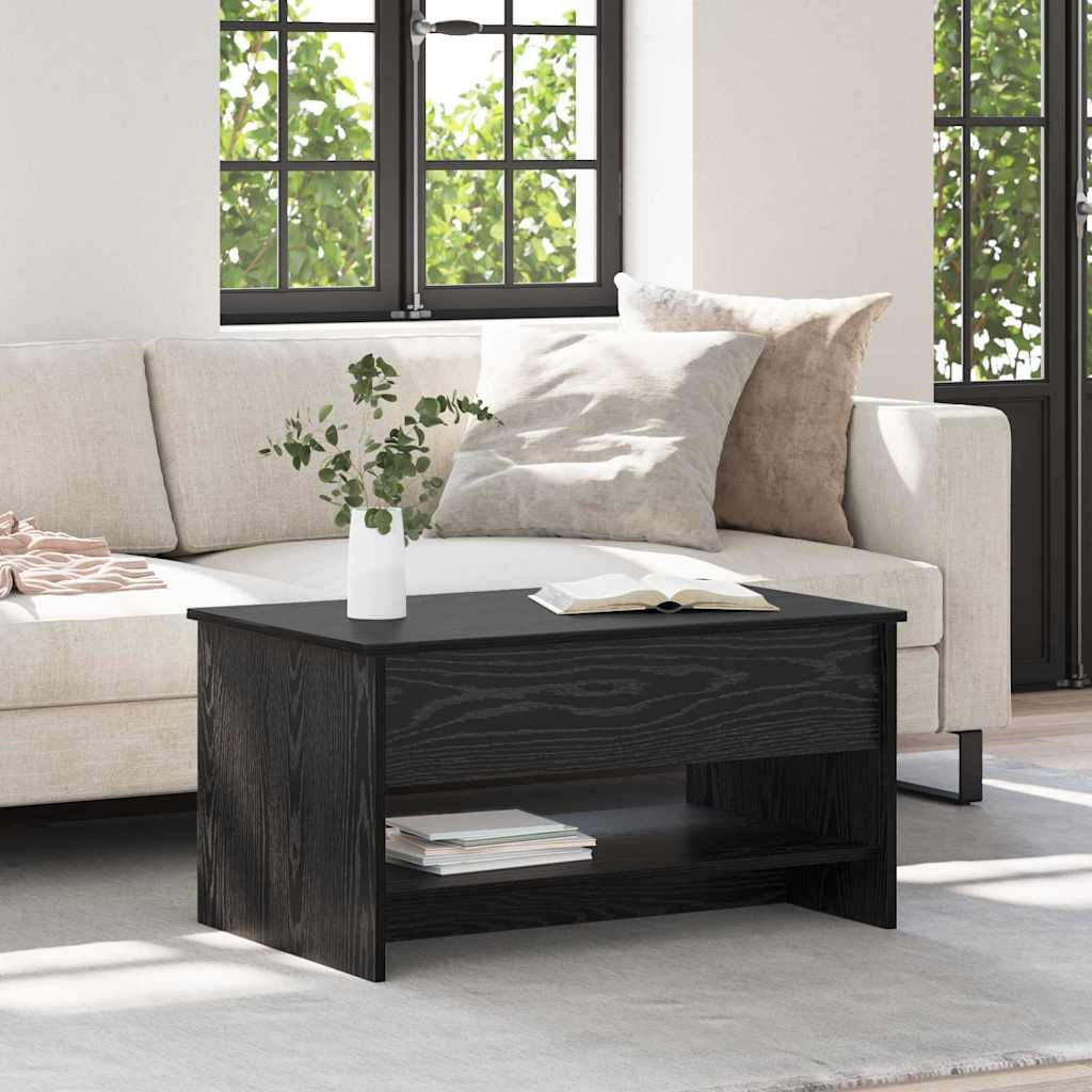 vidaXL Couchtisch Schwarz Eichen-Optik 80 x 50,5 x 41,5 cm