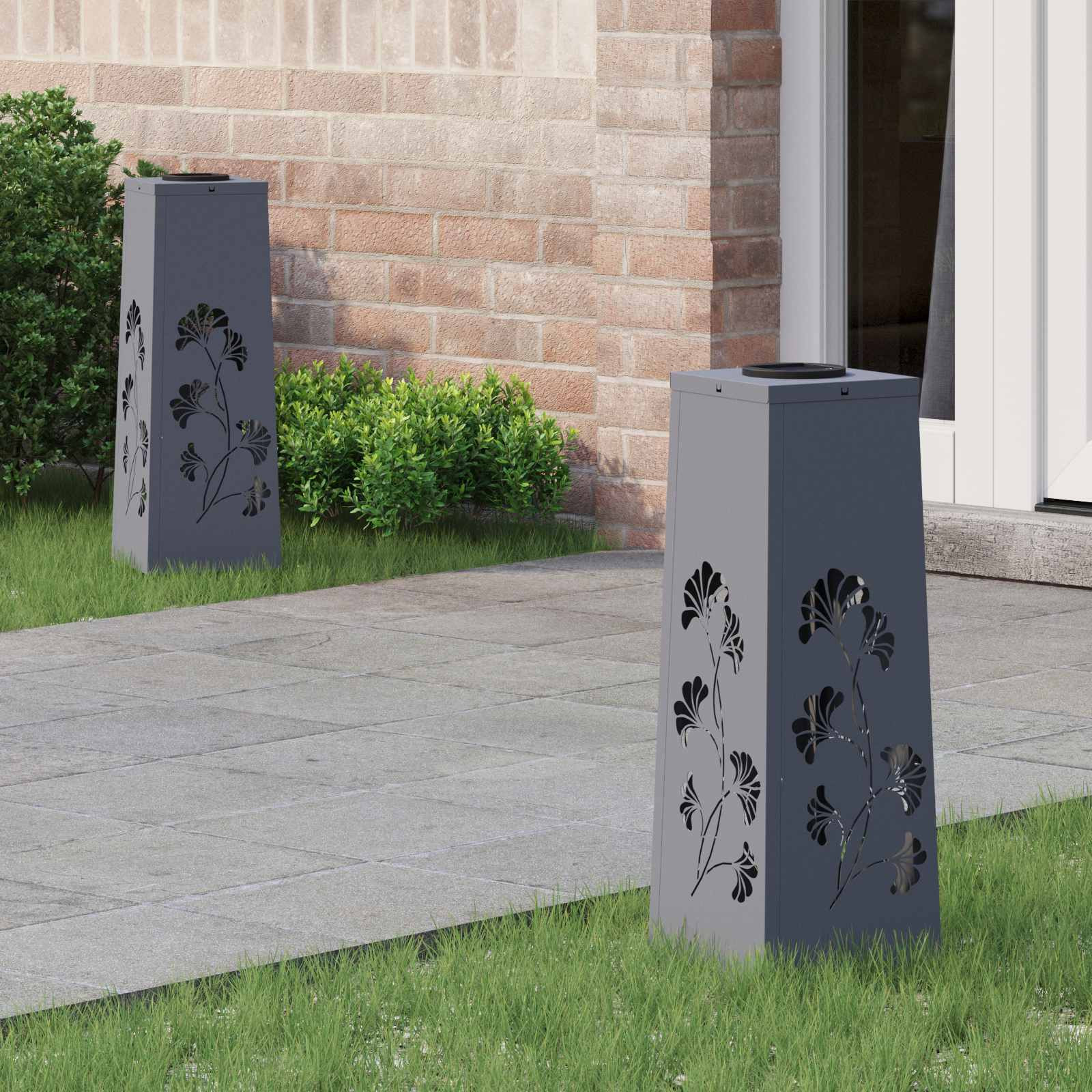 vidaXL Solar LED Weg Licht 2 pcs Warmes Weiß 18 x 18 x 50 cm
