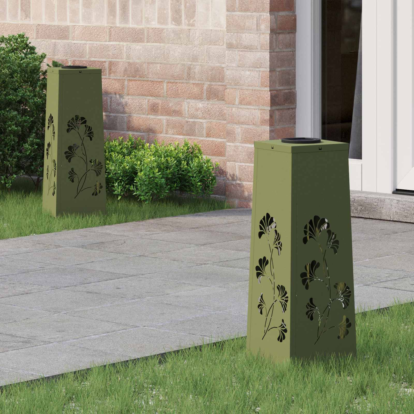 vidaXL Solar LED Weg Licht 2 pcs Warmes Weiß 18 x 18 x 50 cm