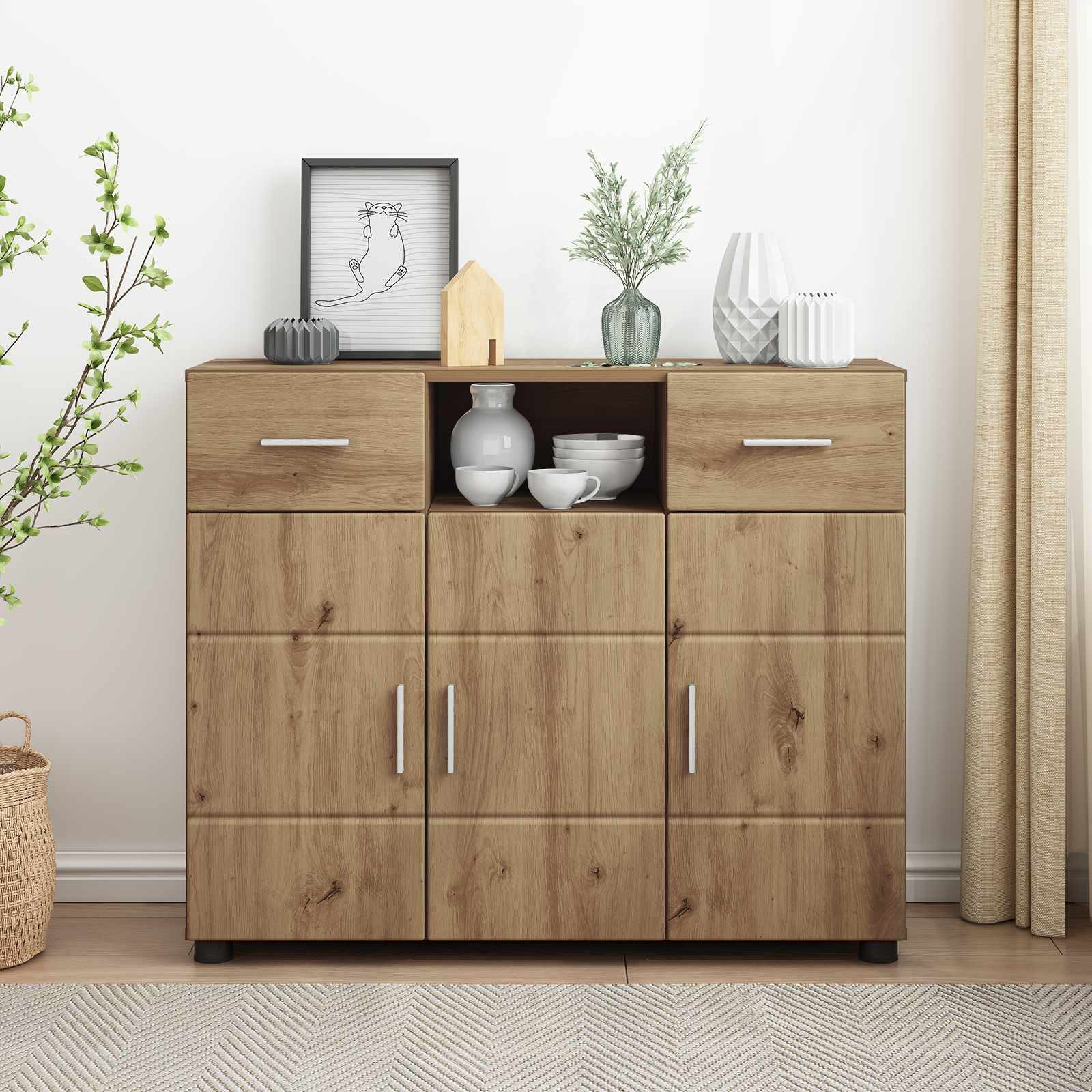 vidaXL Holzschrank Artisan-Eiche Holzwerkstoff