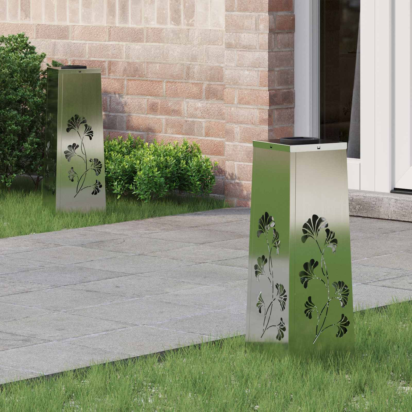 vidaXL Solar LED Weg Licht 2 pcs Warmes Weiß 18 x 18 x 50 cm
