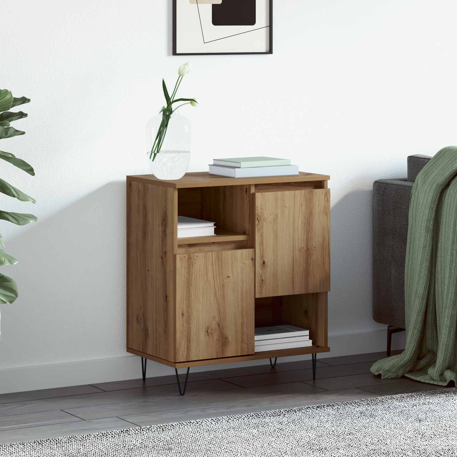 vidaXL Sideboard Artisan-Eiche 60 x 35 x 70 cm
