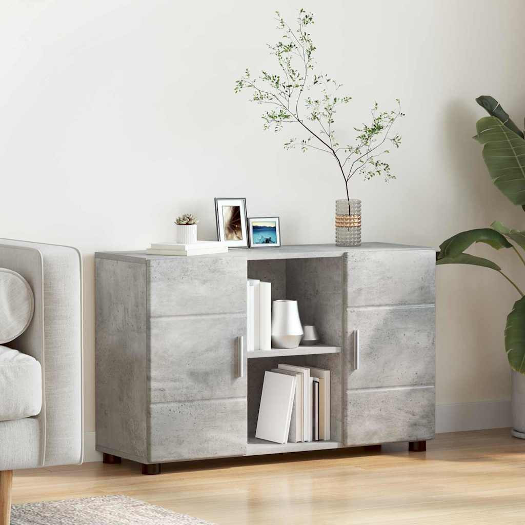vidaXL Sideboard FLORIN 88,5 x 30,5 x 55,5 cm Beton Grau Holzwerkstoff