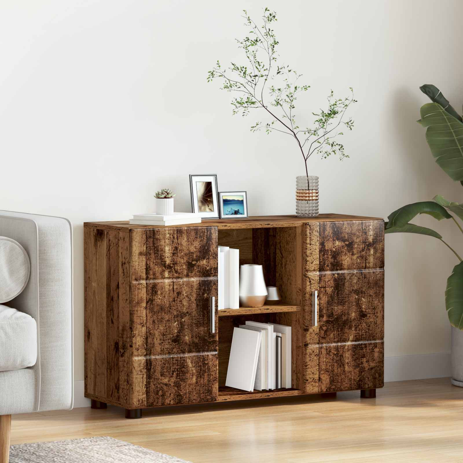 vidaXL Sideboard FLORIN Altholz 88,5 x 30,5 x 55,5 cm Holzwerkstoff