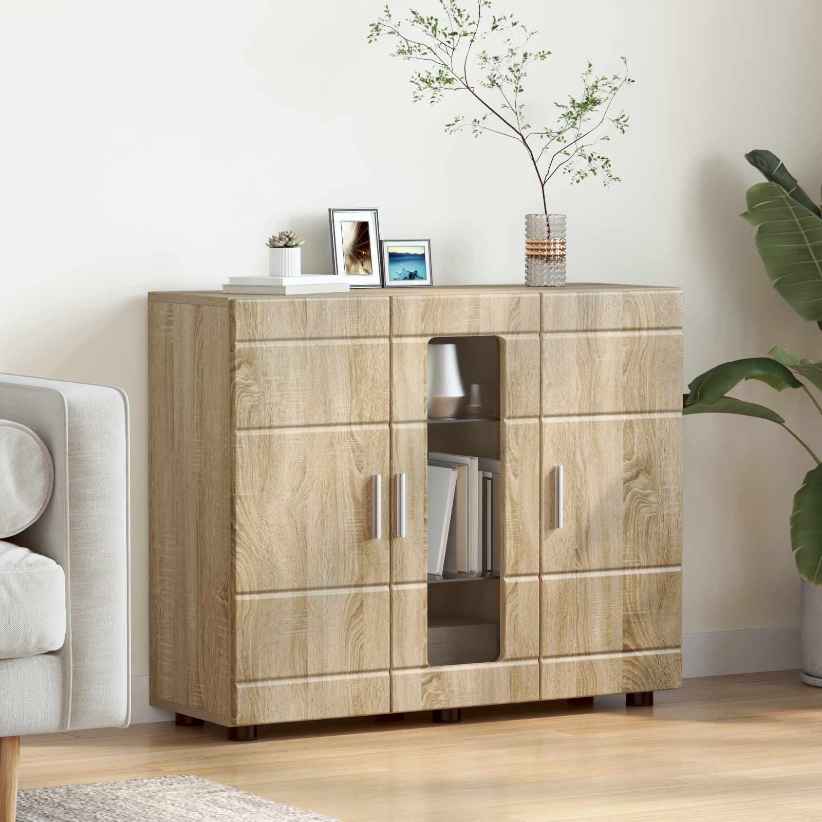 vidaXL Holzschrank Sonoma-Eiche 88,5 x 30,5 x 73 cm Holzwerkstoff