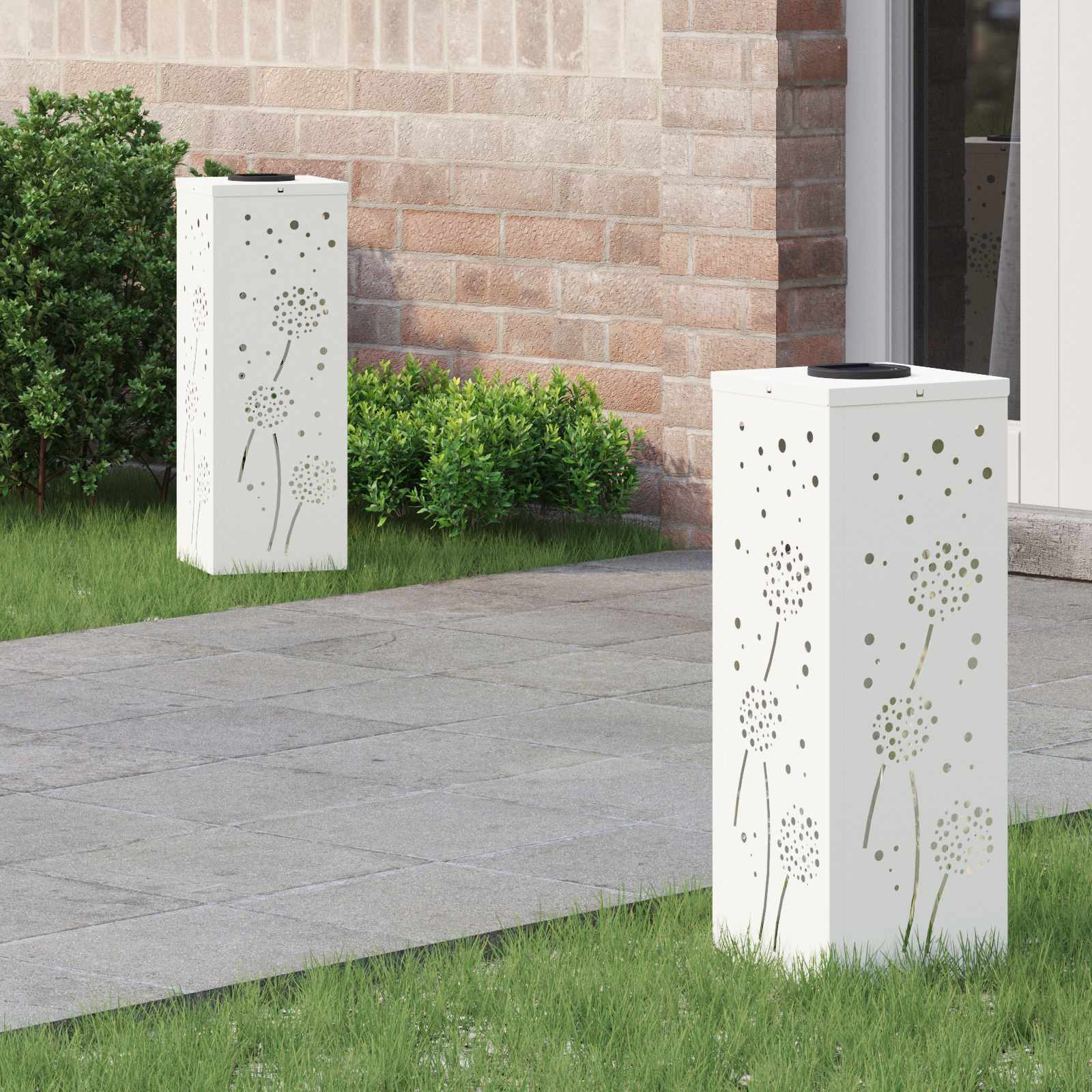 vidaXL Solar LED Weg Licht 2 pcs Warmes Weiß 18 x 18 x 50 cm
