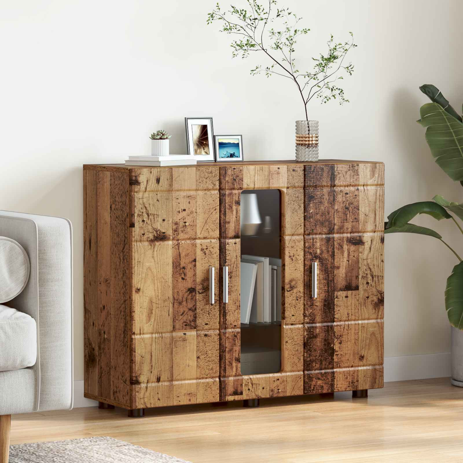 vidaXL Holzschrank Altholz 88,5 x 30,5 x 73 cm Holzwerkstoff