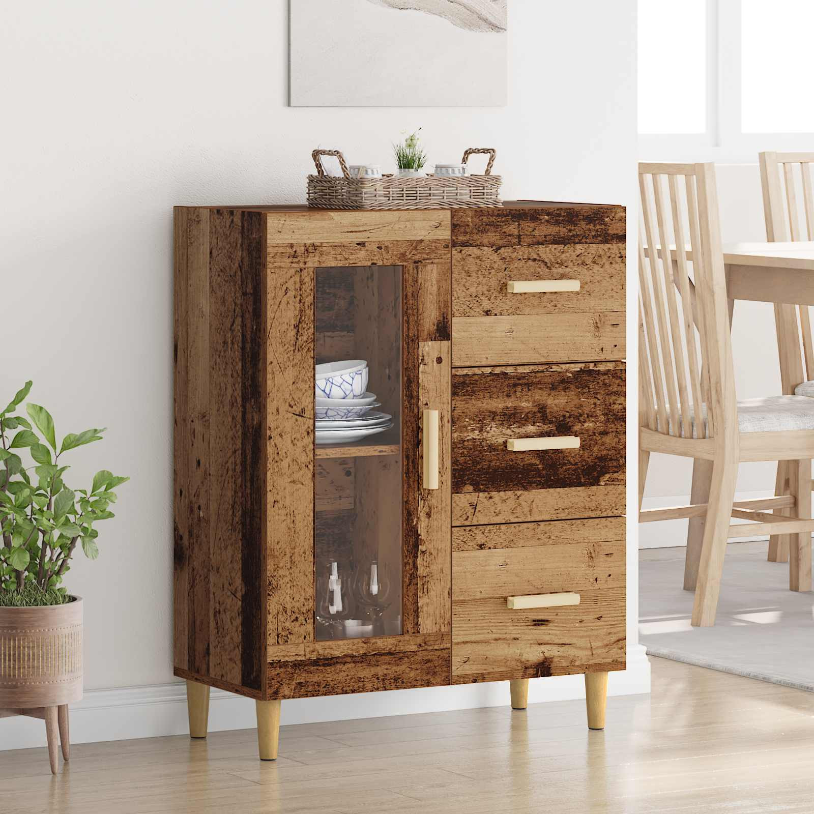 vidaXL Sideboard Altholz 69,5 x 34 x 90 cm Holzwerkstoff