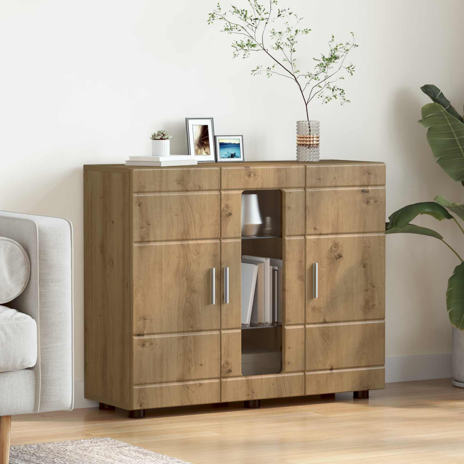vidaXL Holzschrank Artisan-Eiche Holzwerkstoff