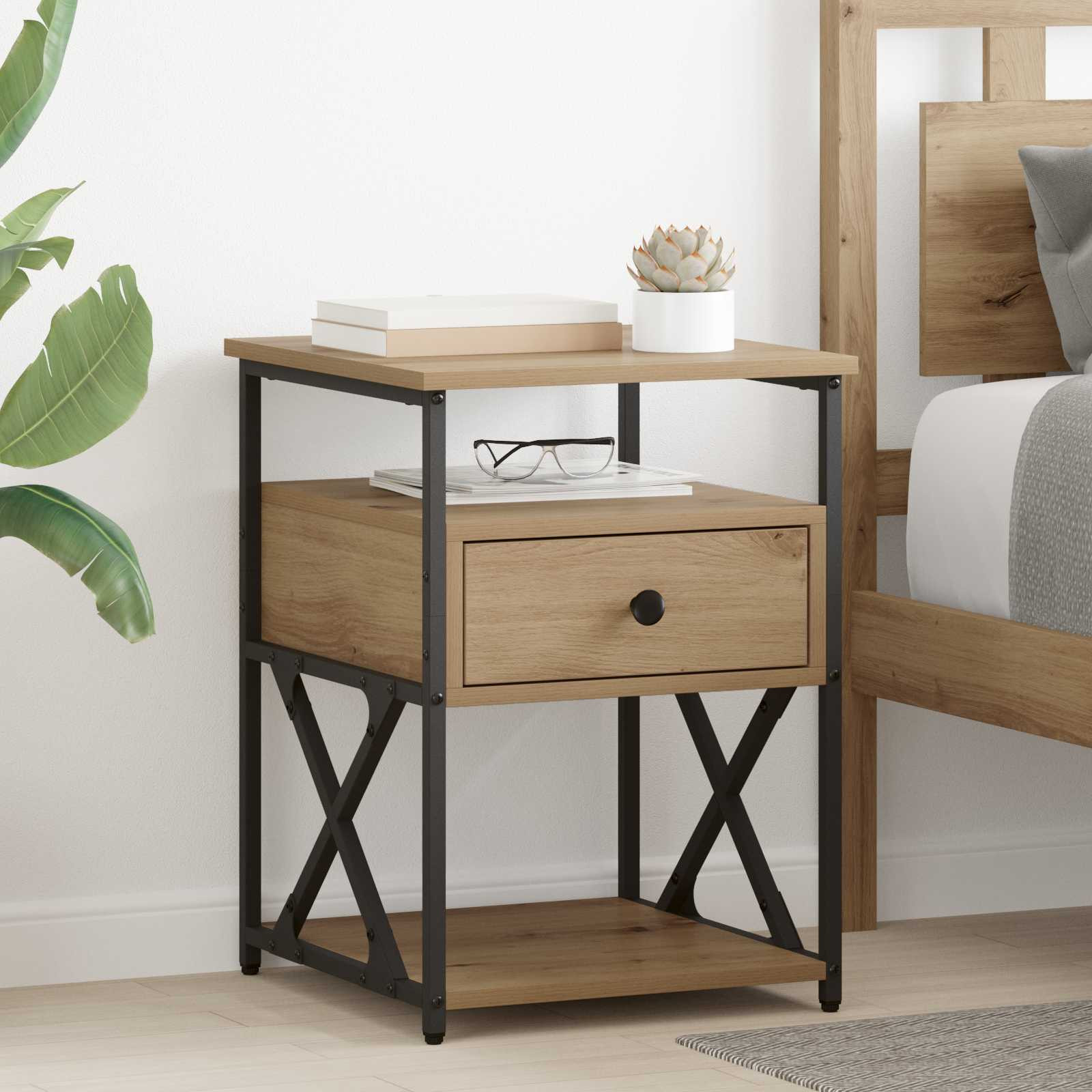vidaXL Nachttisch 2 Stk. Artisan-Eiche 40 x 42 x 55 cm Holzwerkstoff