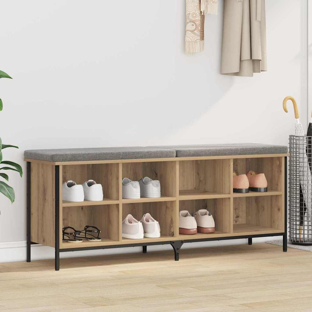 vidaXL Schuhschrank 131 x 35 x 50 cm Verbundholz und Eisen
