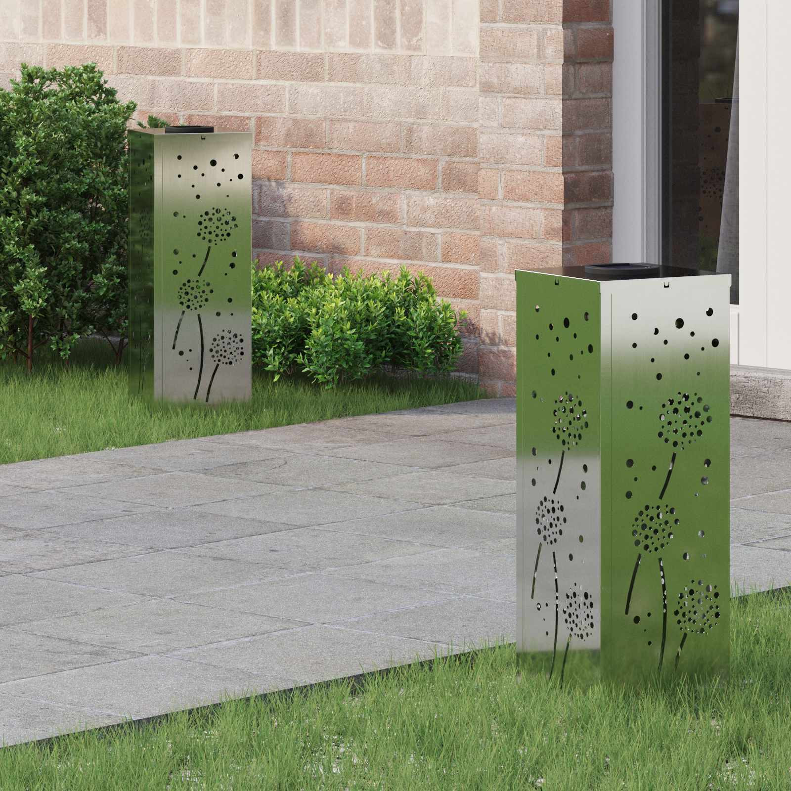 vidaXL Solar LED Weg Licht 2 pcs Warmes Weiß 18 x 18 x 50 cm