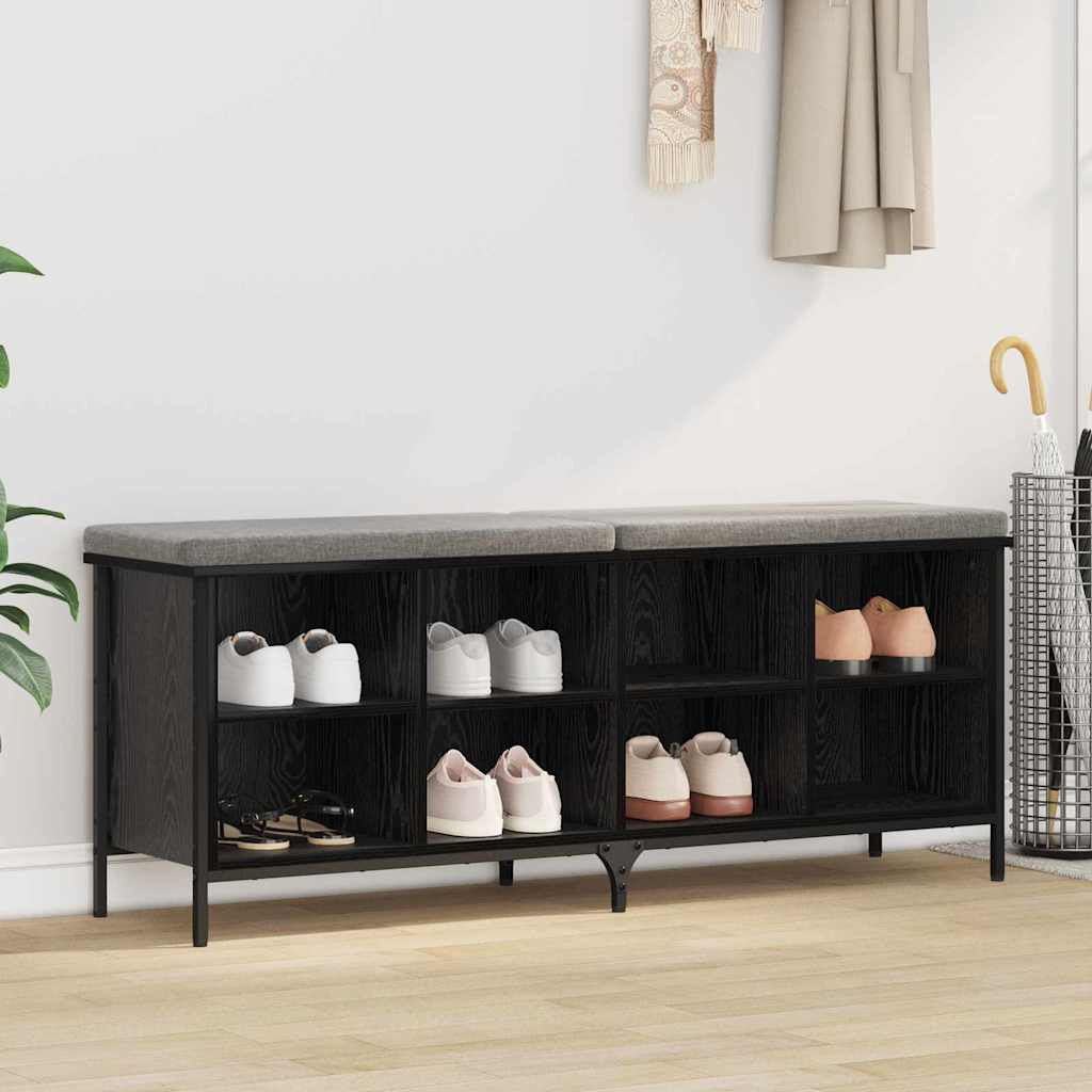 vidaXL Schuhschrank mit Regal Schwarz Eichen-Optik 131 x 35 x 50 cm