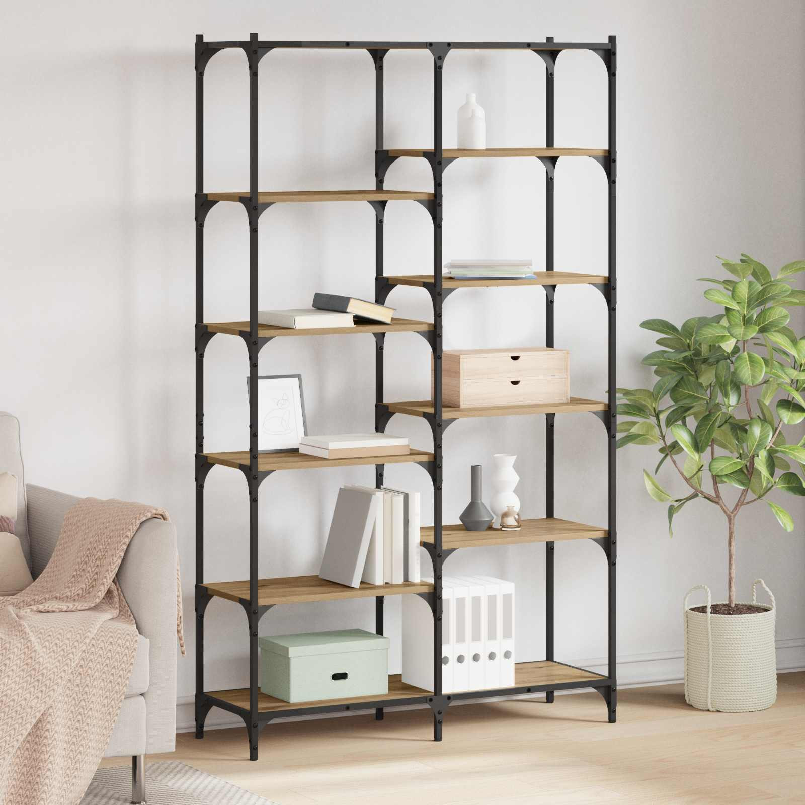 vidaXL Regal 9 Ebenen 100 x 32 x 170 cm Holzwerkstoff Artisan-Eiche