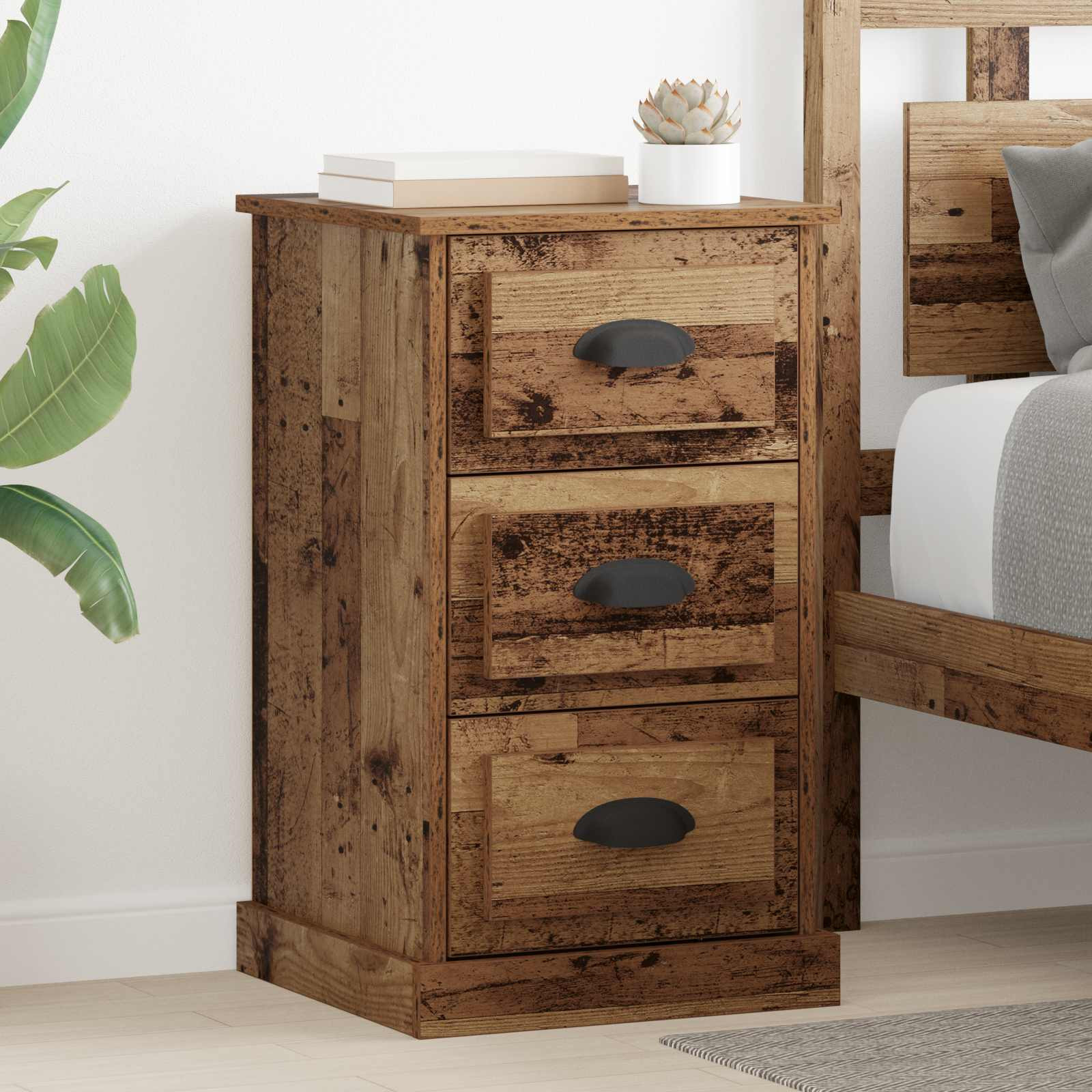 vidaXL Nachttisch Altholz 39 x 39 x 67,5 cm Holzwerkstoff