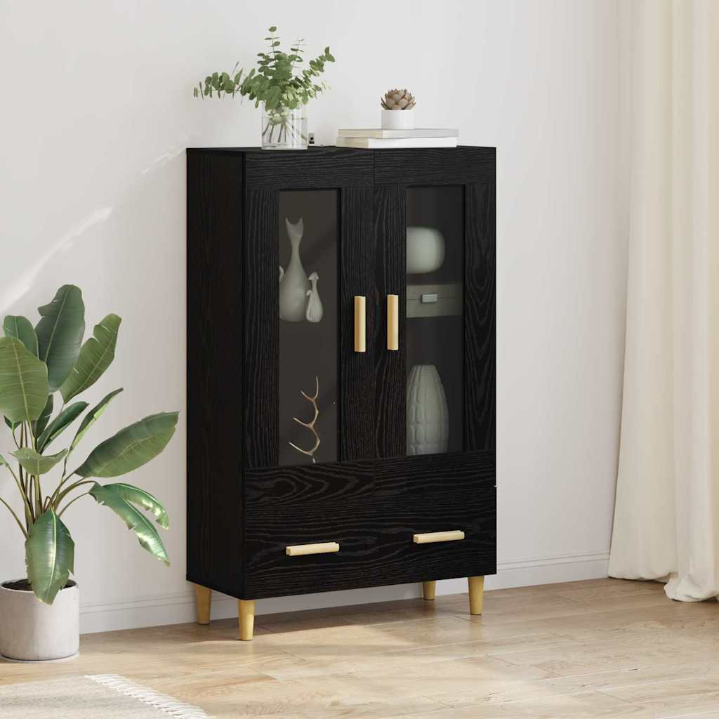 vidaXL Highboard Schwarz Eichen-Optik 70 x 31 x 115 cm Holzwerkstoff