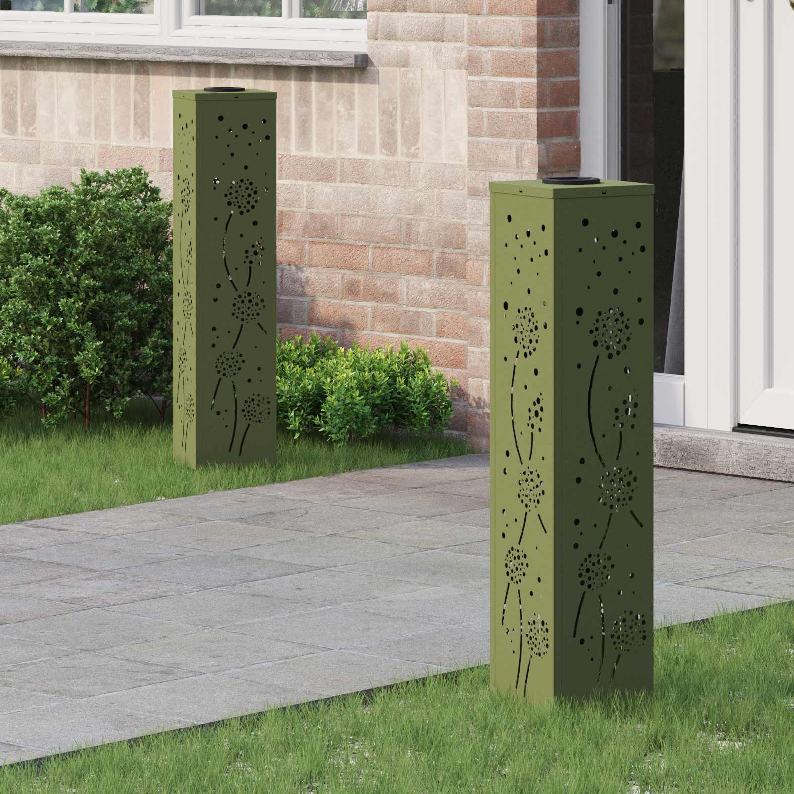 vidaXL Solar LED Weg Licht 2 pcs Warmes Weiß 18 x 18 x 80 cm