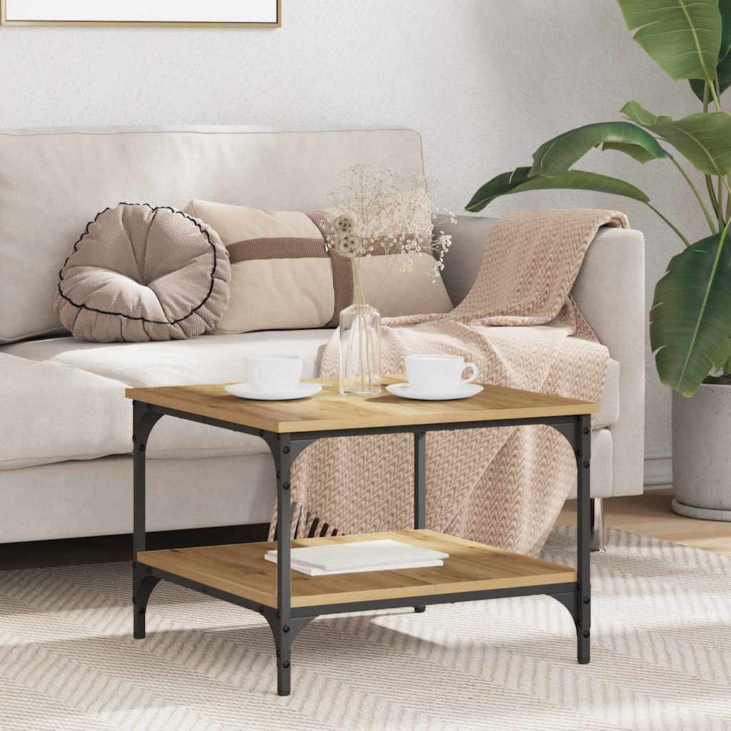 vidaXL Couchtisch Artisan-Eiche 55 x 55 x 40 cm Holzwerkstoff