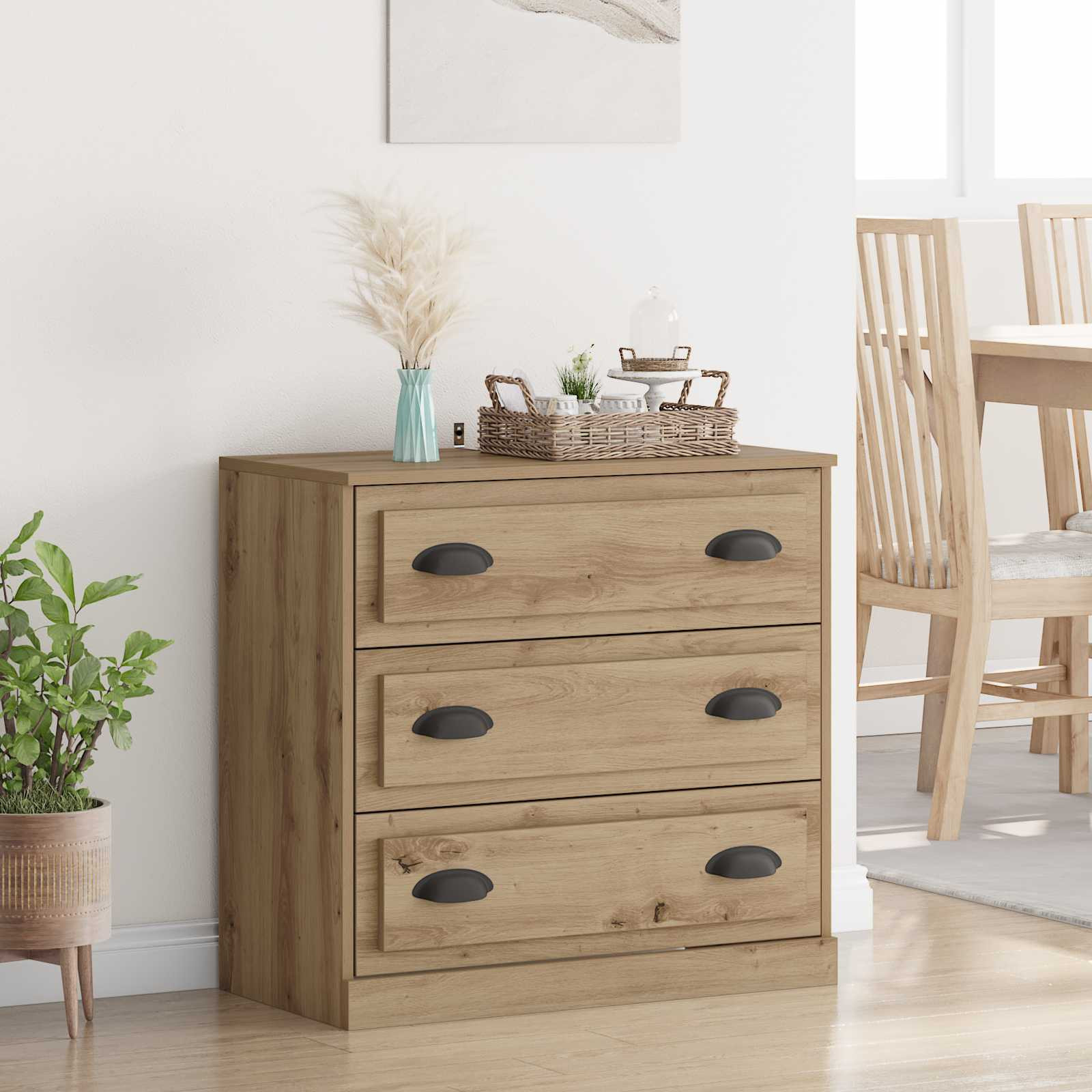 vidaXL Sideboard Artisan-Eiche 70 x 35,5 x 67,5 cm Holzwerkstoff