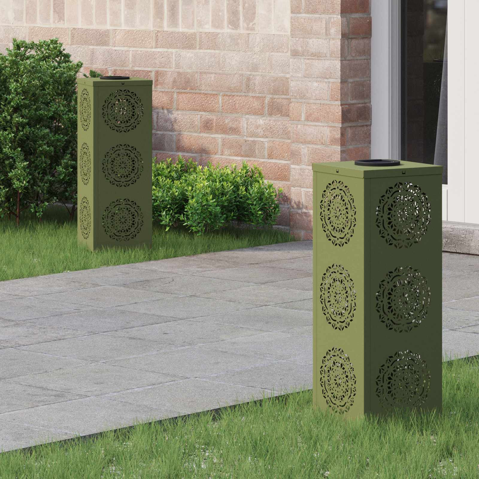vidaXL Solar LED Weg Licht 2 pcs Warmes Weiß 18 x 18 x 50 cm