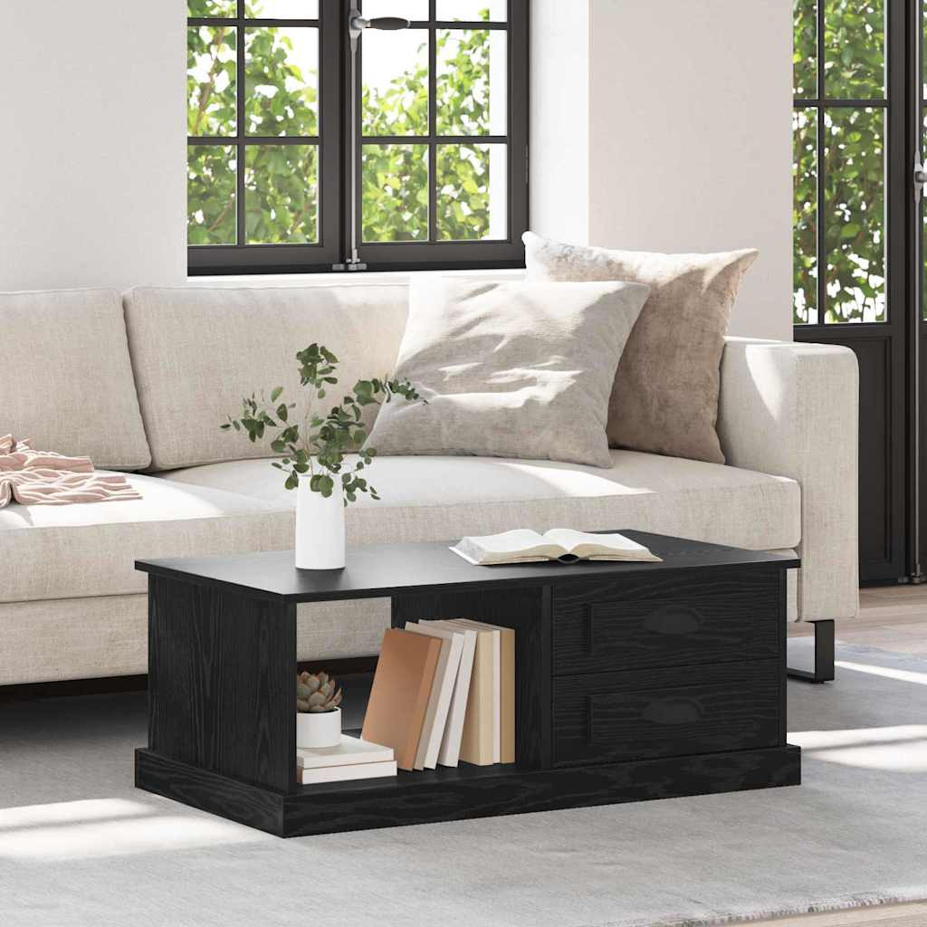 vidaXL Couchtisch Schwarz Eichen-Optik 90 x 50 x 35 cm Holzwerkstoff