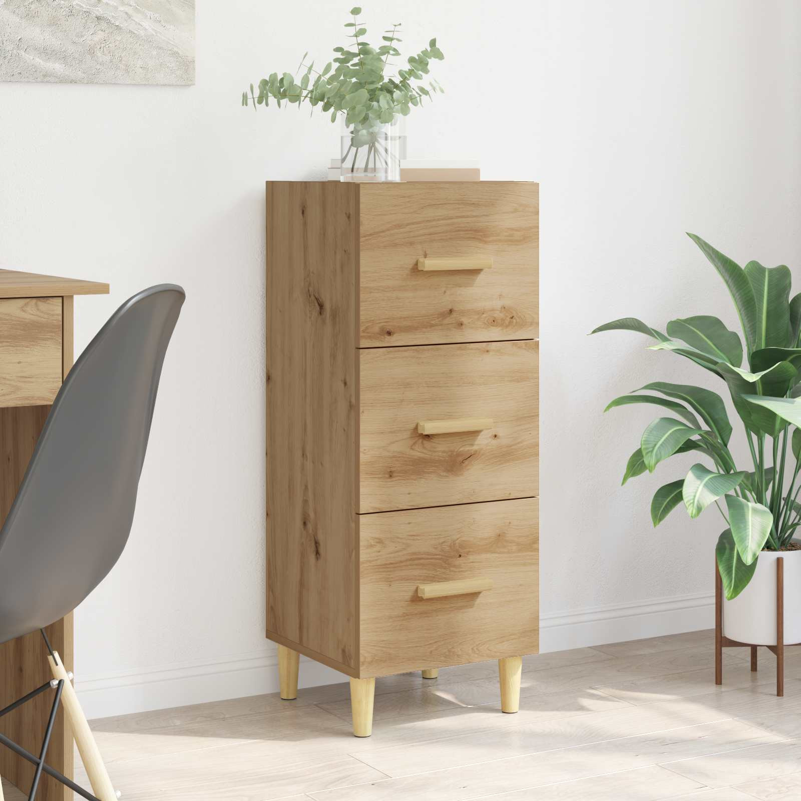 vidaXL Sideboard Artisan-Eiche 34,5 x 34 x 90 cm Holzwerkstoff