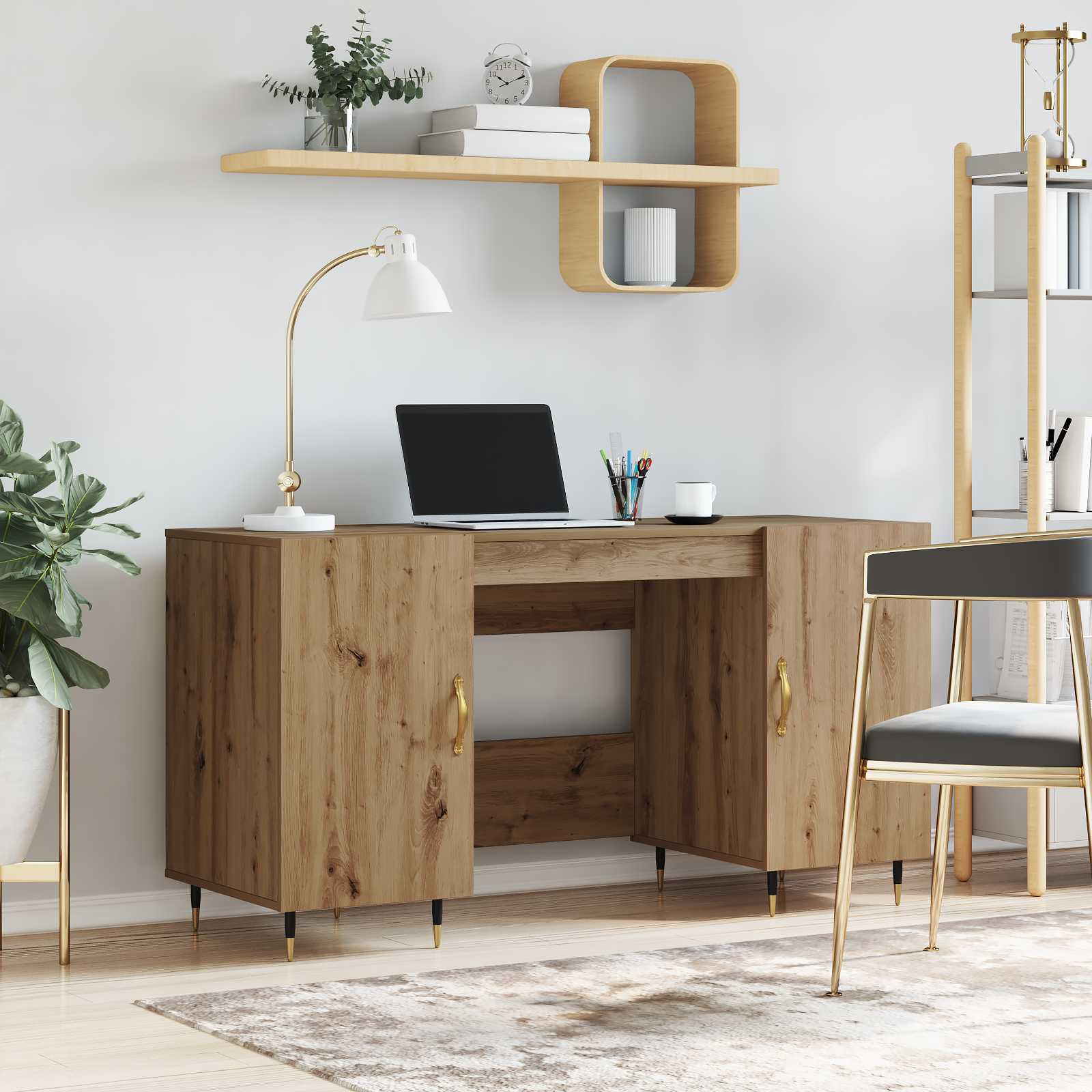 vidaXL Schreibtisch Artisan-Eiche Holzwerkstoff 140 x 50 x 75 cm