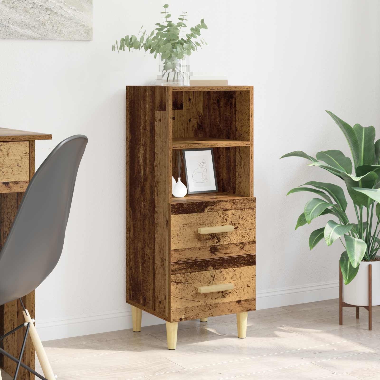 vidaXL Sideboard Altholz 34 x 34,5 x 90 cm Holzwerkstoff