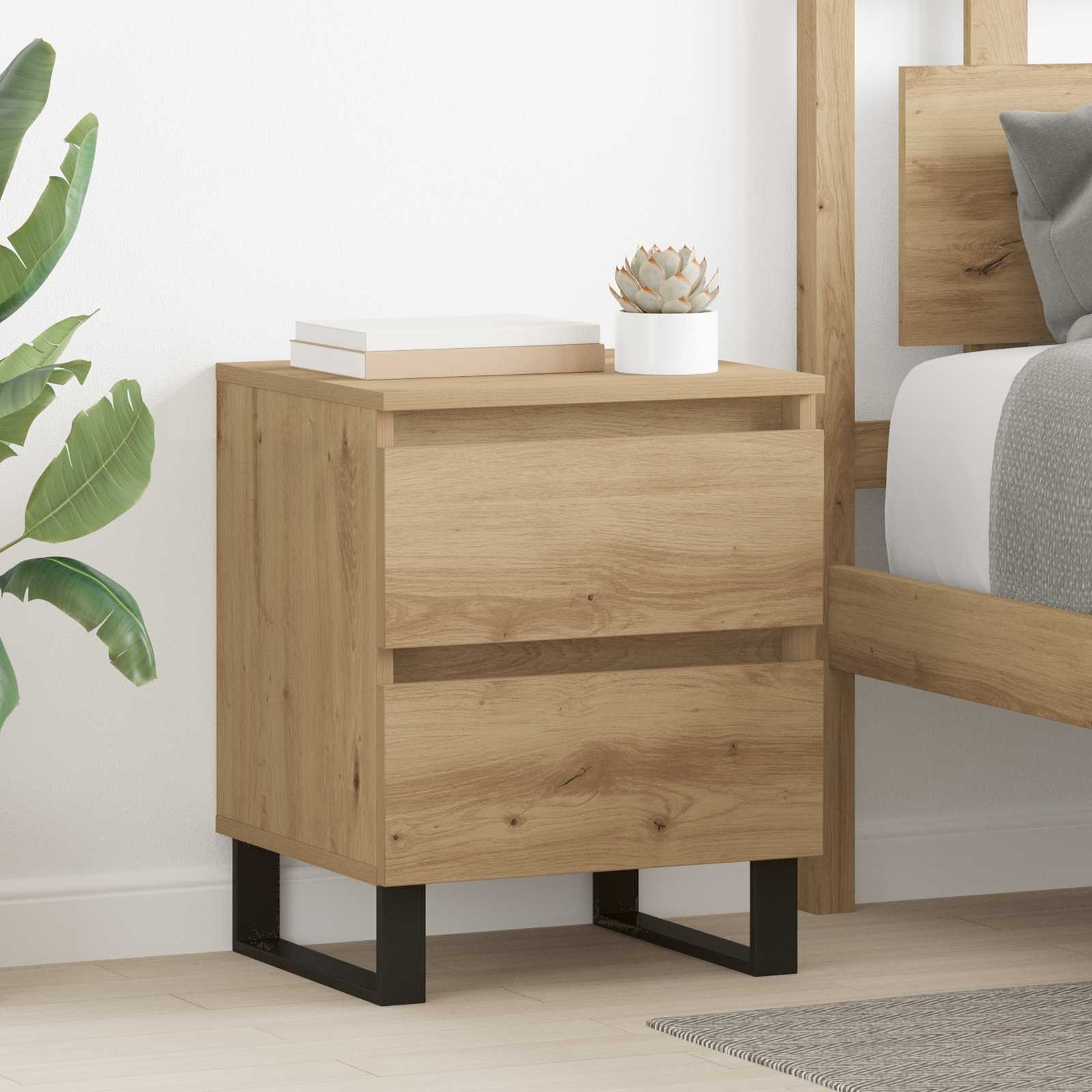 vidaXL Nachttisch Artisan-Eiche 40 x 35 x 50 cm Holzwerkstoff