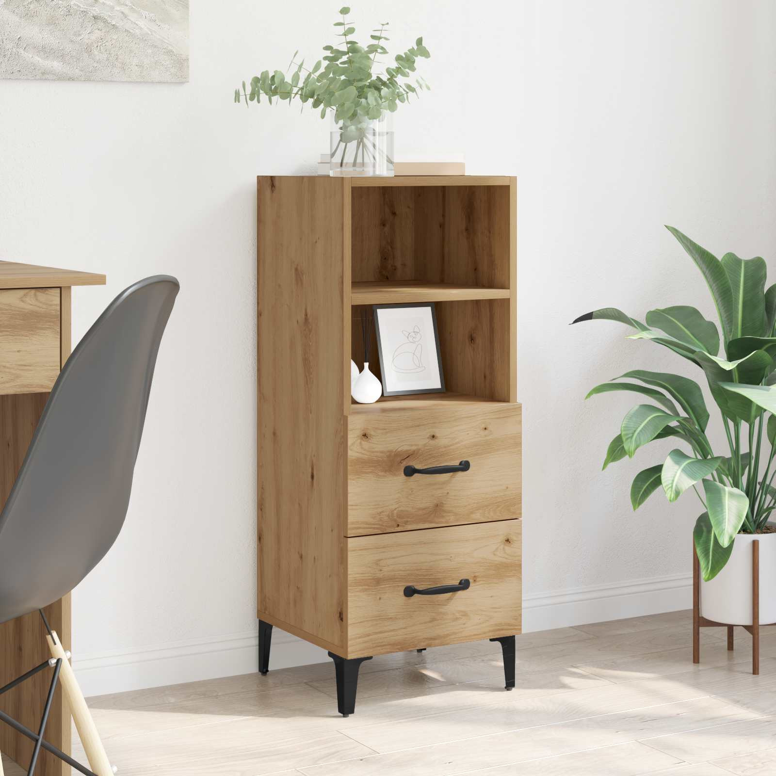vidaXL Sideboard Artisan-Eiche 34 x 34,5 x 90 cm Holzwerkstoff
