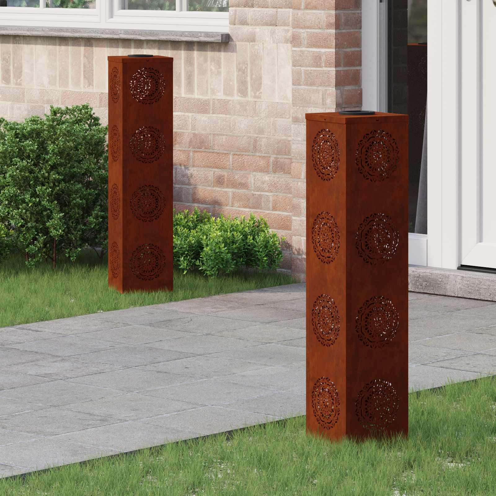 vidaXL Solar LED Weg Licht 2 pcs Warmes Weiß 18 x 18 x 80 cm