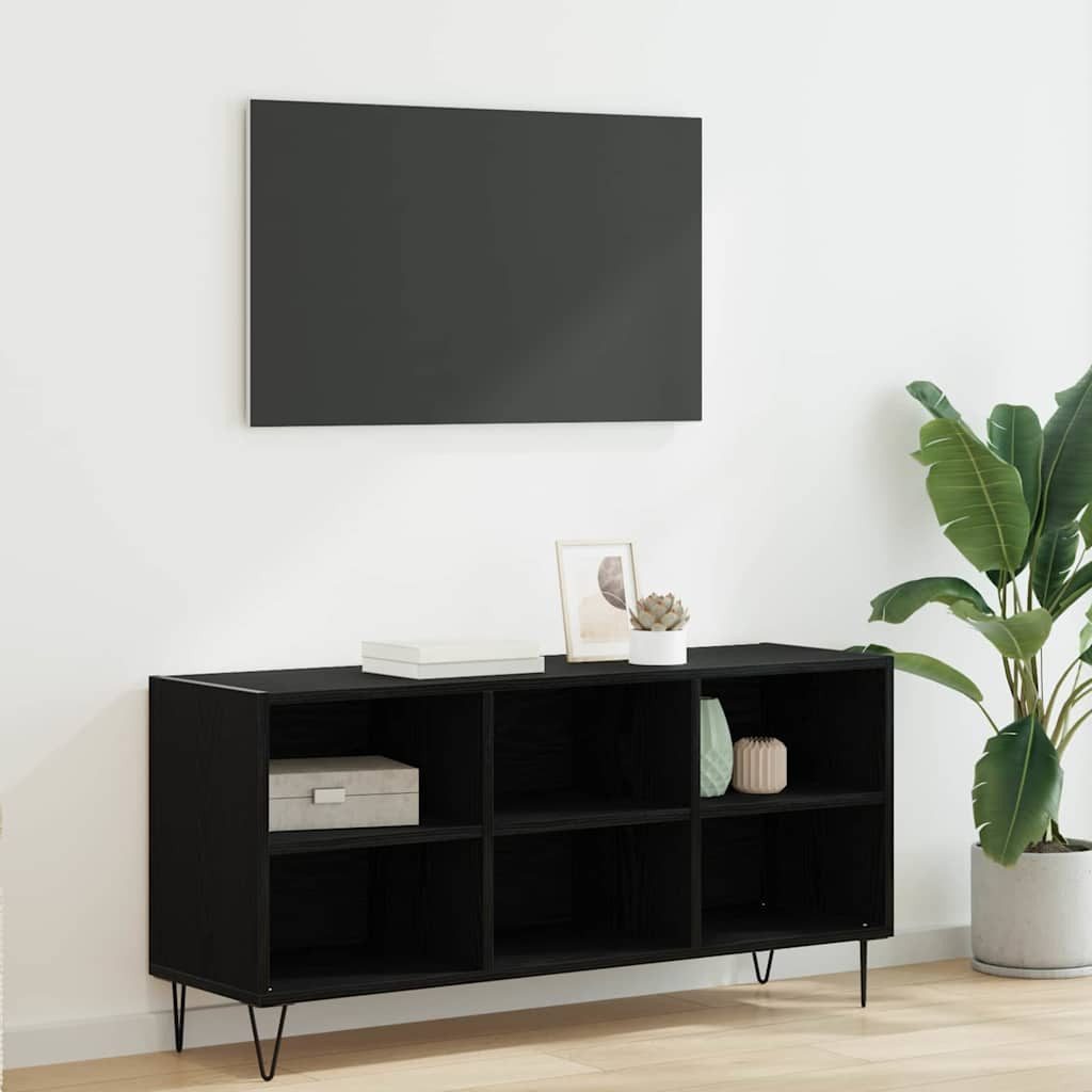 vidaXL TV-Schränk Schwarz Eichen-Optik 103,5 x 30 x 50 cm