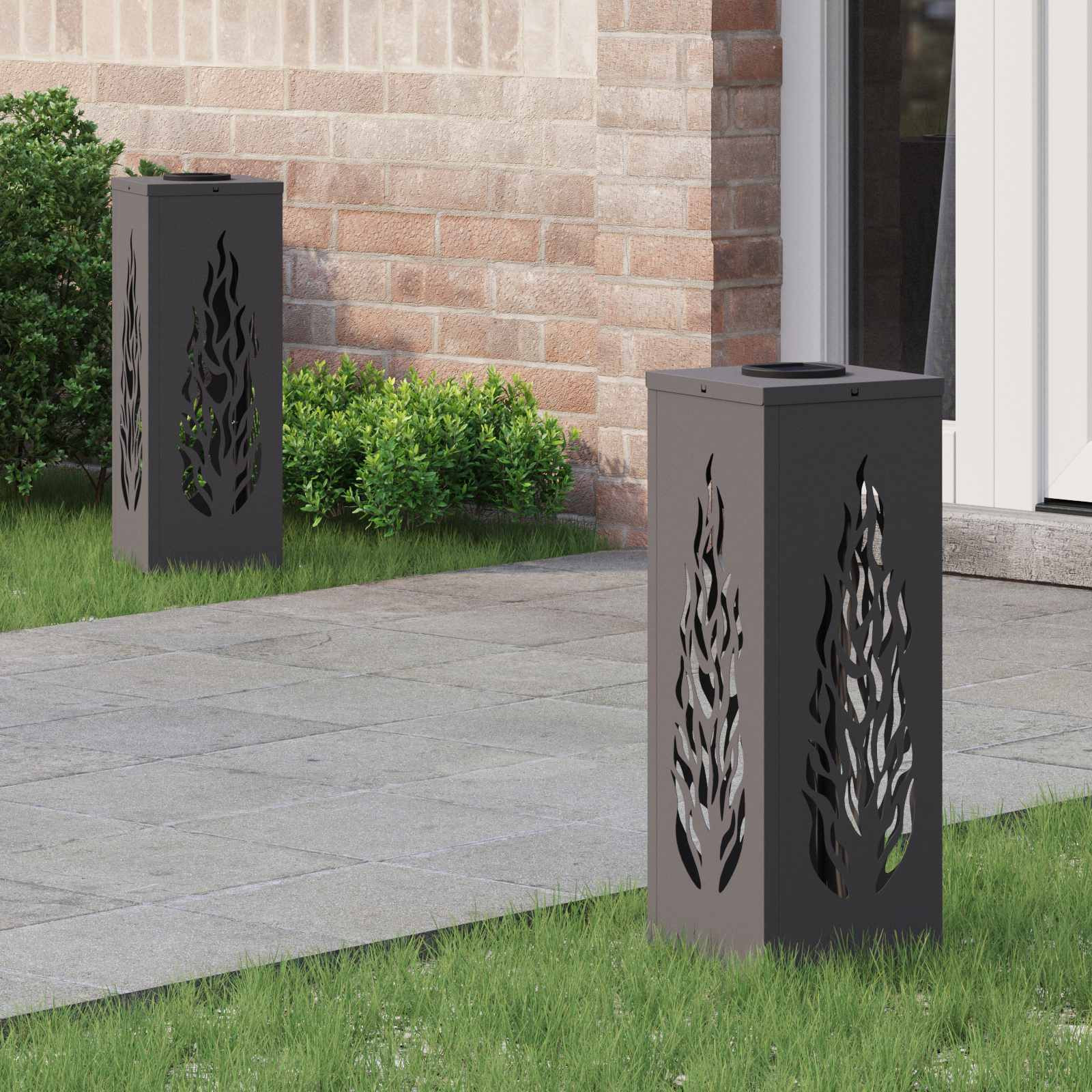 vidaXL Solar LED Weg Licht 2 pcs Warmes Weiß 18 x 18 x 50 cm
