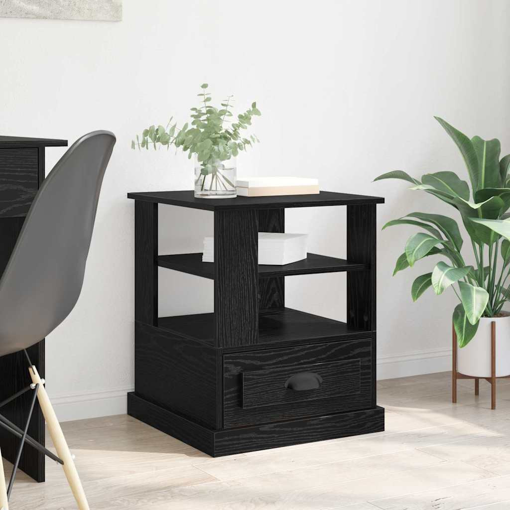vidaXL Nachttisch Schwarz Eichen-Optik 50 x 50 x 60 cm Holzwerkstoff