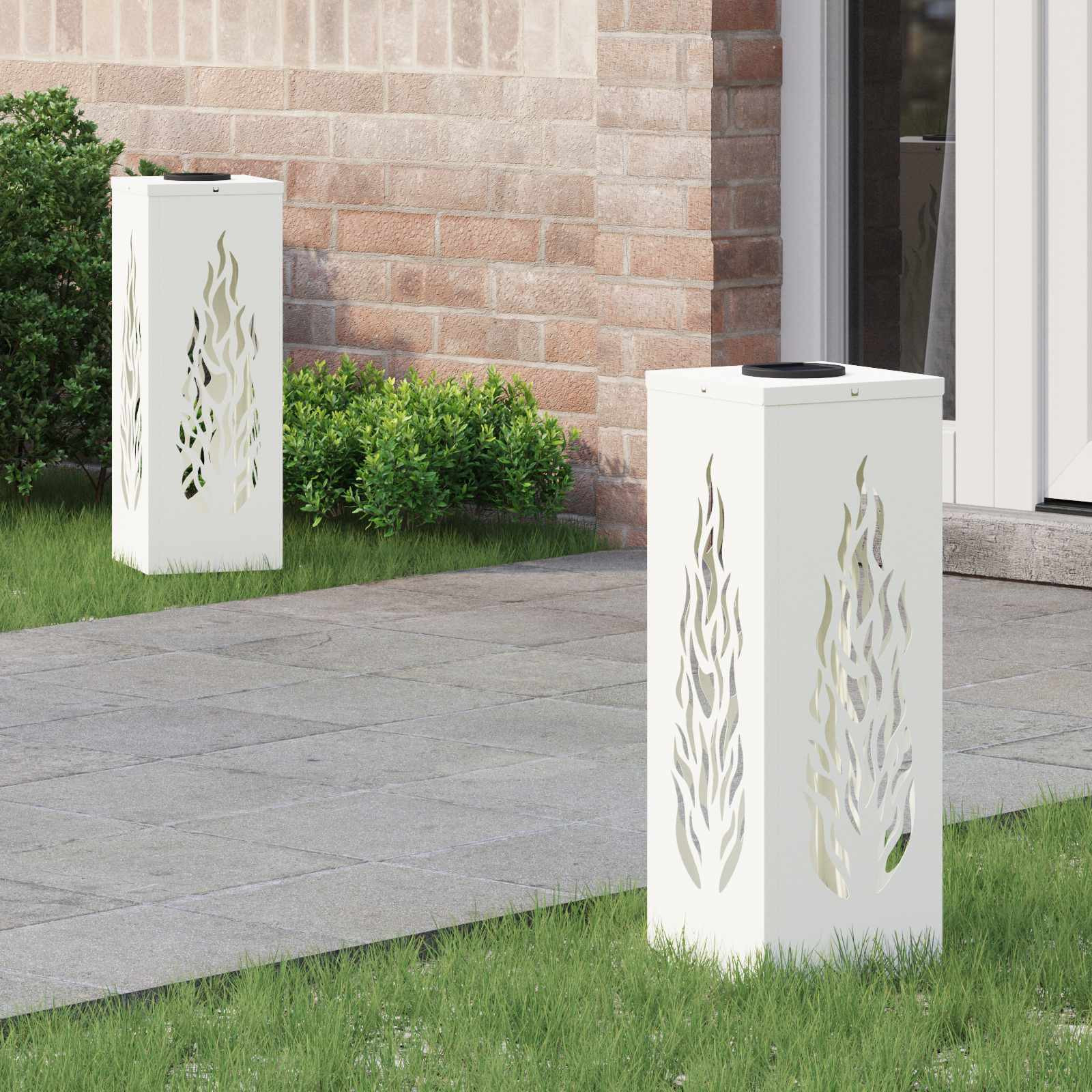 vidaXL Solar LED Weg Licht 2 pcs Warmes Weiß 18 x 18 x 50 cm