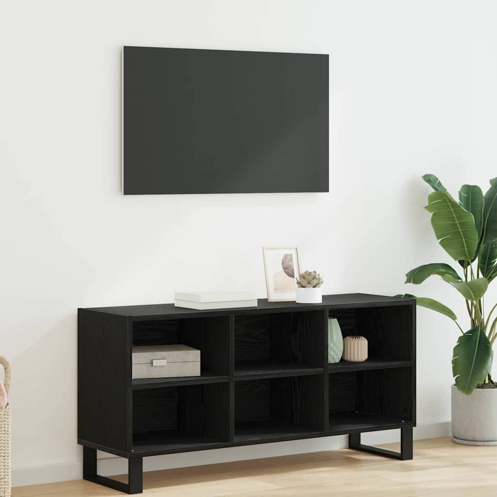 vidaXL TV-Schränk Schwarz Eichen-Optik 103,5 x 30 x 50 cm