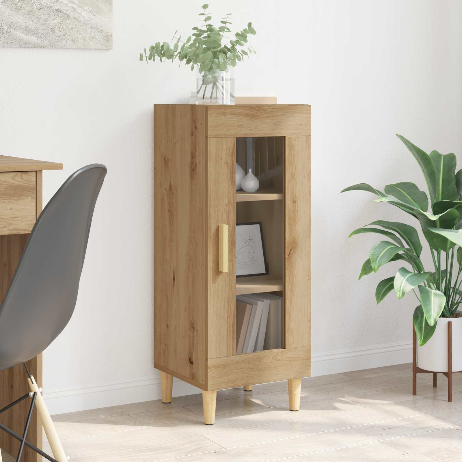 vidaXL Sideboard Artisan-Eiche 34,5 x 32,5 x 90 cm Holzwerkstoff