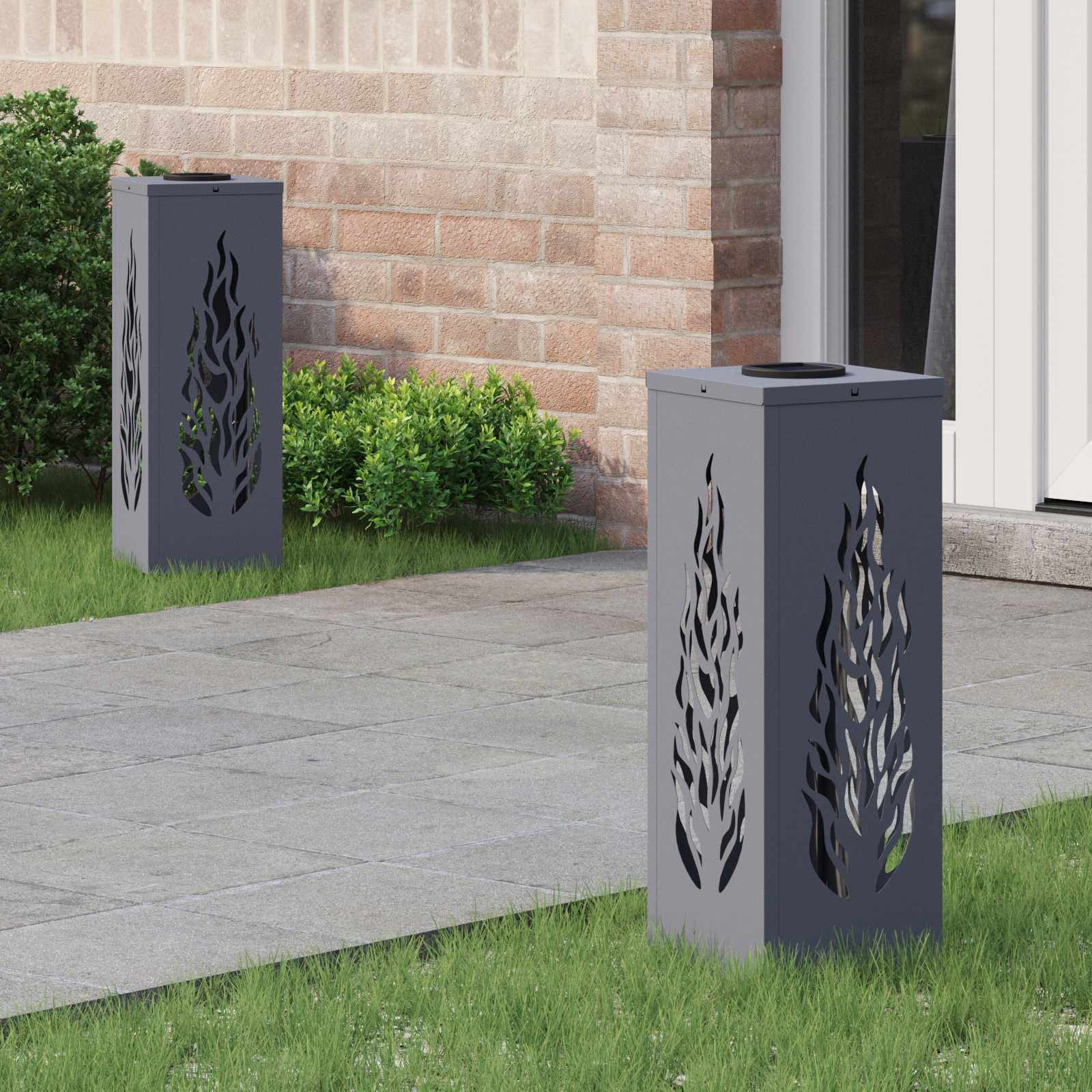 vidaXL Solar LED Weg Licht 2 pcs Warmes Weiß 18 x 18 x 50 cm