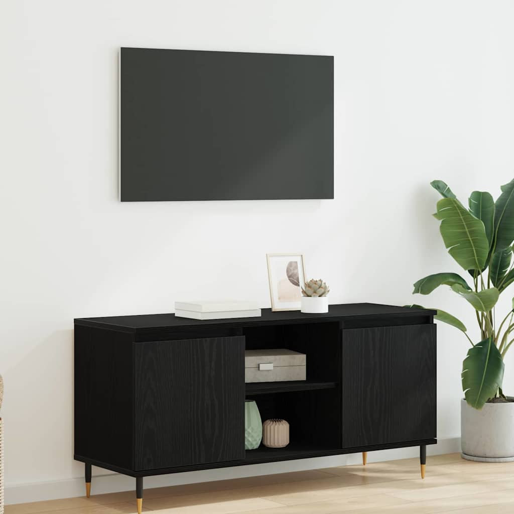 vidaXL TV-Schränk Schwarz Eichen-Optik 104 x 35 x 50 cm Holzwerkstoff