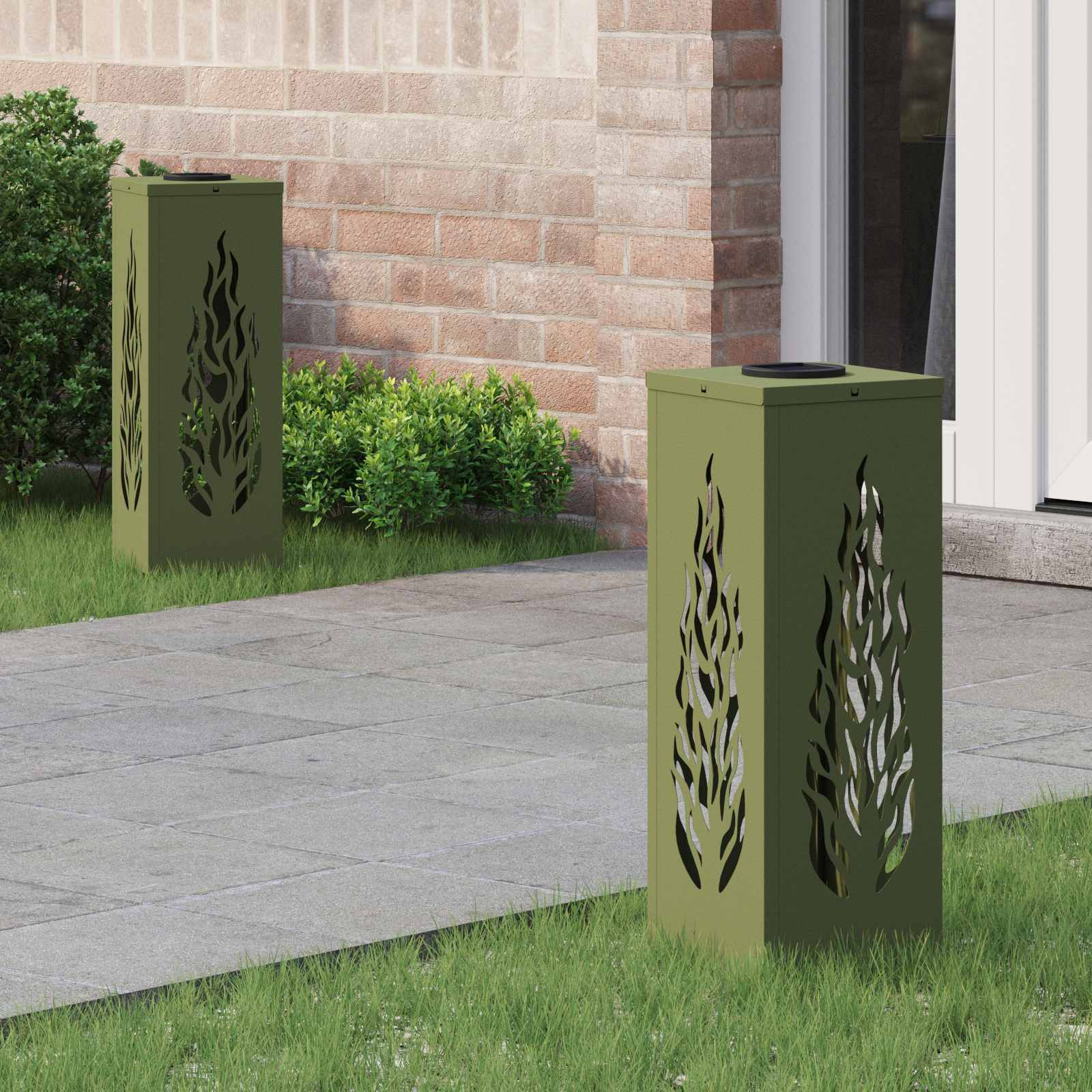 vidaXL Solar LED Weg Licht 2 pcs Warmes Weiß 18 x 18 x 50 cm