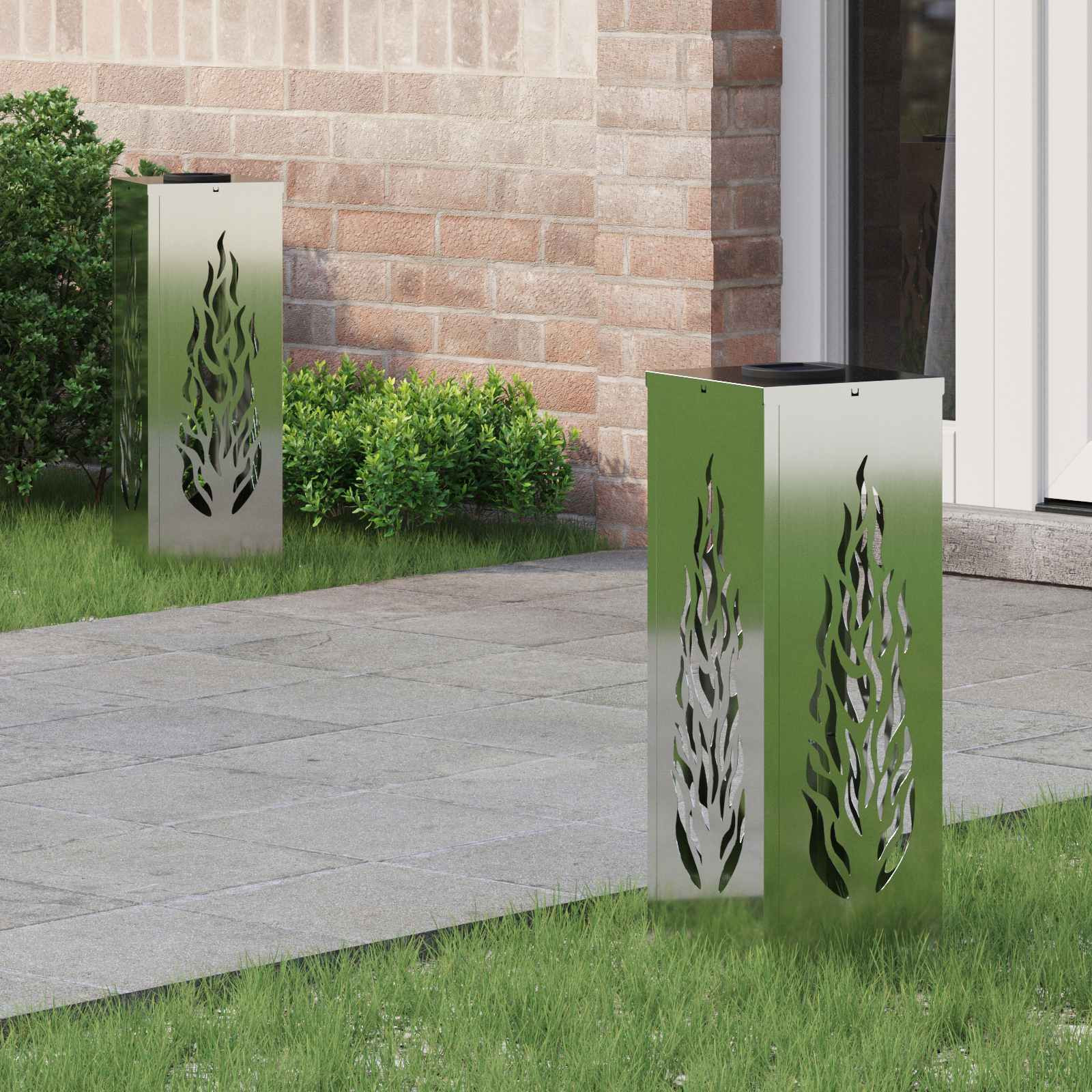 vidaXL Solar LED Weg Licht 2 pcs Warmes Weiß 18 x 18 x 50 cm