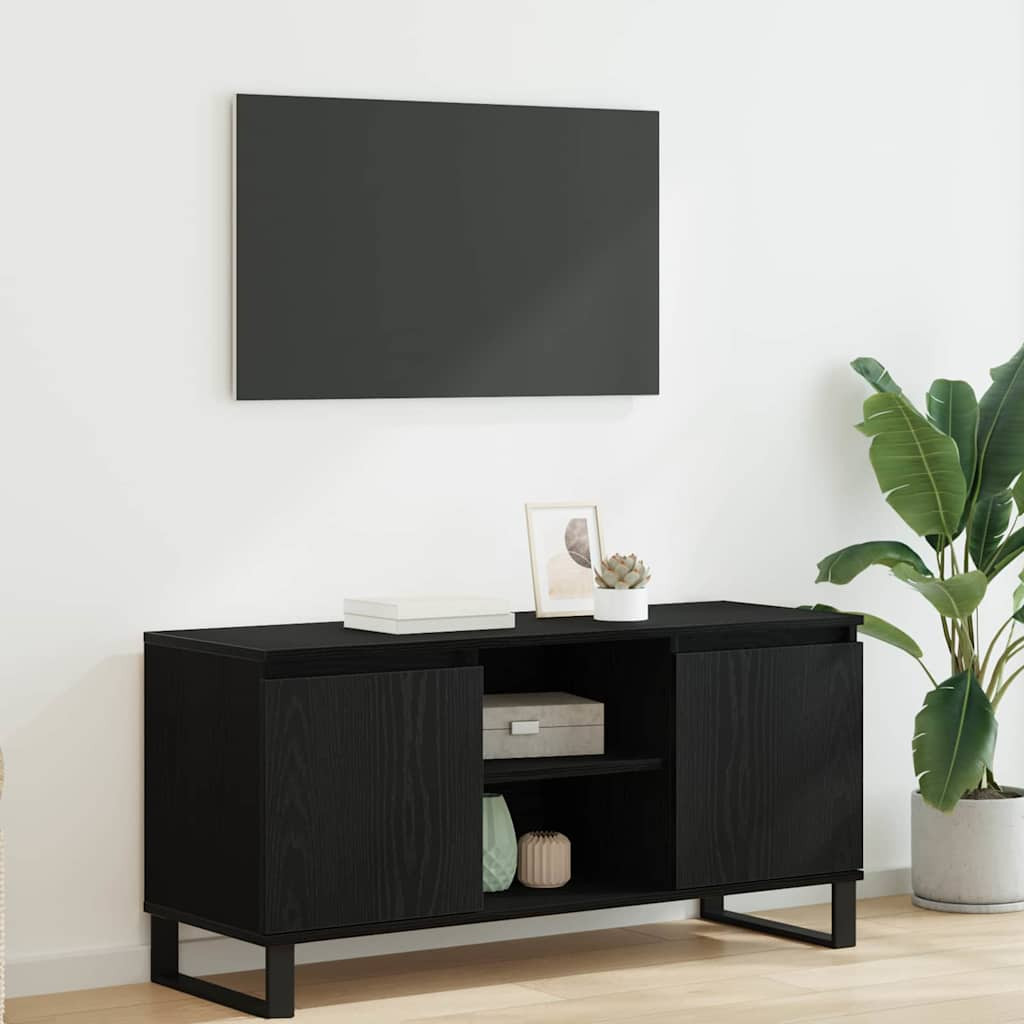 vidaXL TV-Schränk Schwarz Eichen-Optik 104 x 35 x 50 cm Holzwerkstoff