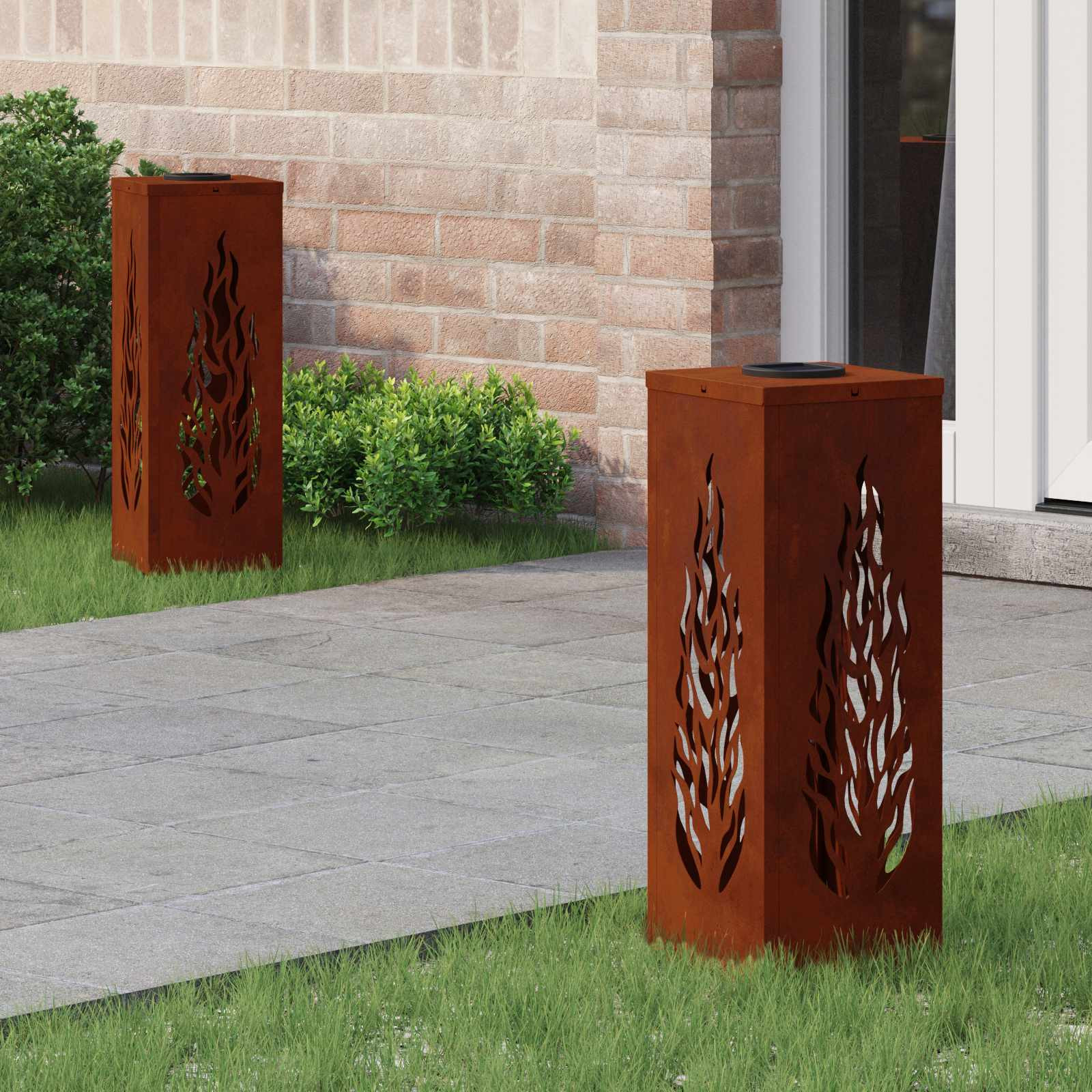 vidaXL Solar LED Weg Licht 2 pcs Warmes Weiß 18 x 18 x 50 cm