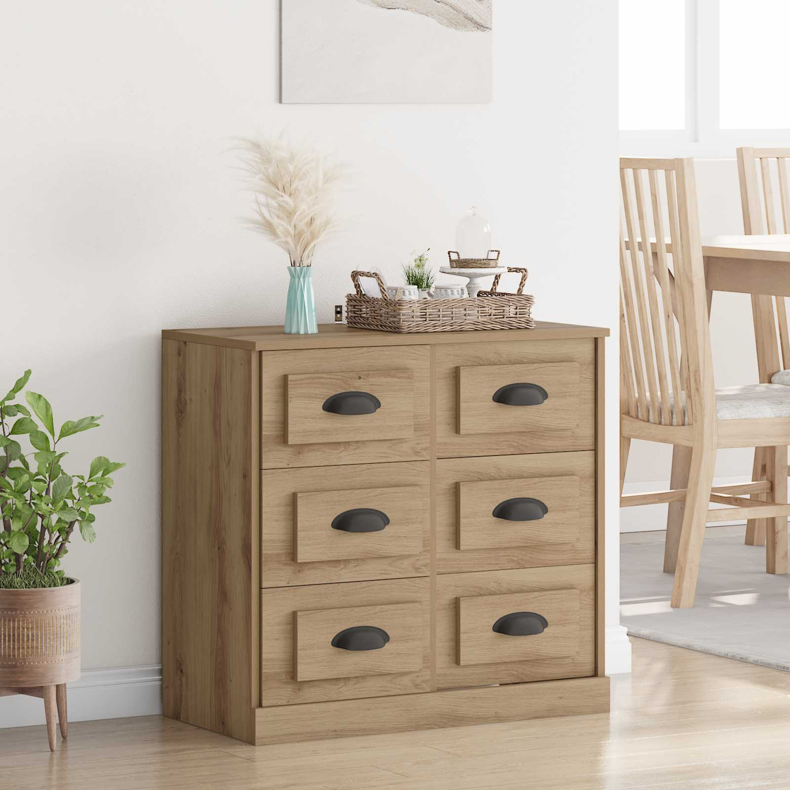 vidaXL Sideboard Artisan-Eiche 70 x 35,5 x 67,5 cm Holzwerkstoff