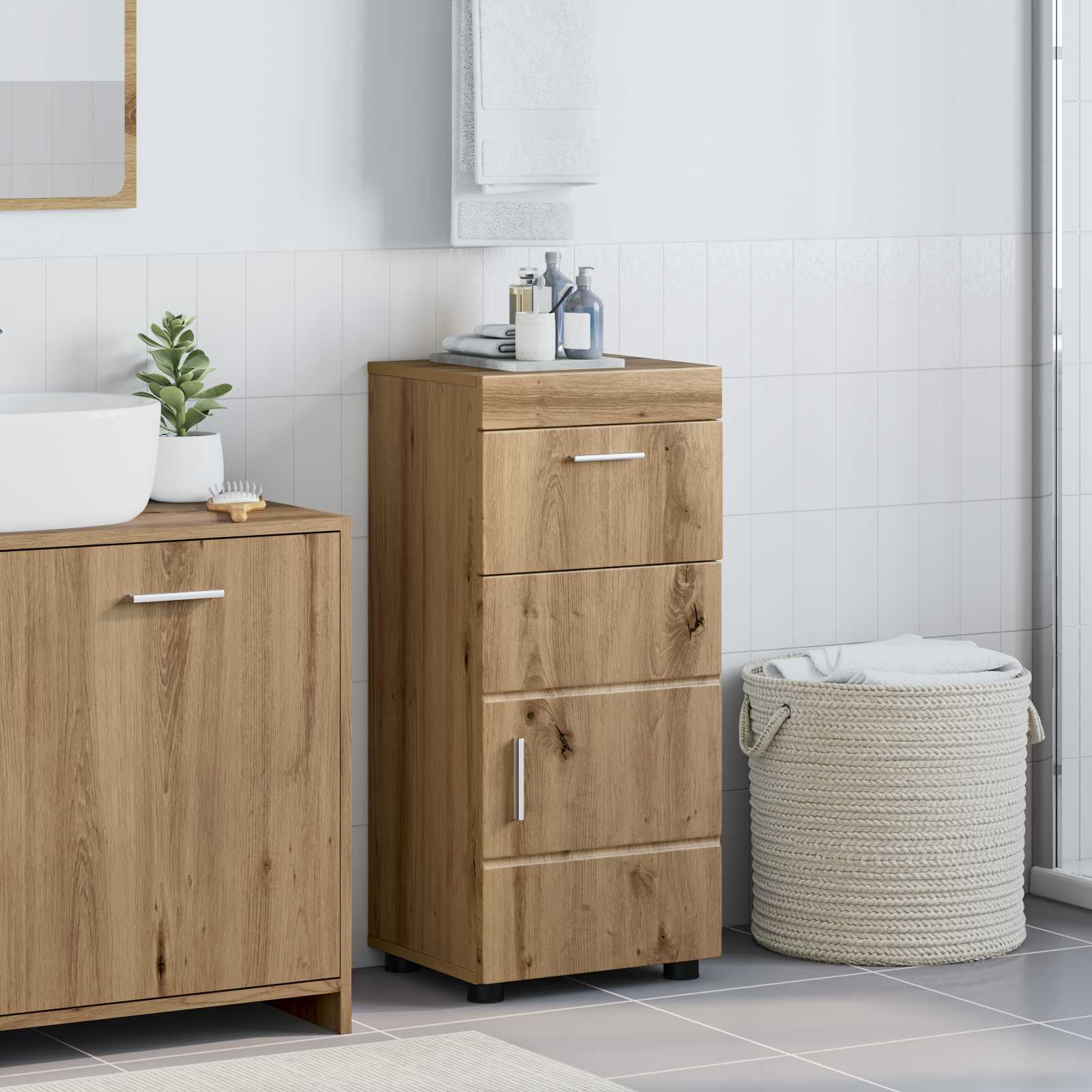 vidaXL Badezimmerschrank-Set TULUM Artisan-Eiche 37 x 31,5 x 82 cm